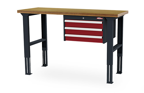 AMBOSS Arbeitstisch, BxTxH 1500x600x760-1060 mm, 3 Schubladen
