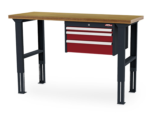 AMBOSS Arbeitstisch, BxTxH 1500x600x760-1060 mm, 3 Schubladen