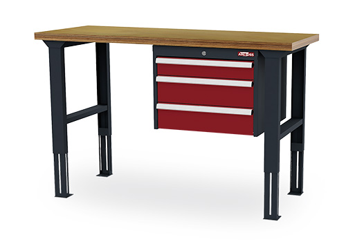 AMBOSS Arbeitstisch, BxTxH 1500x600x760-1060 mm, 3 Schubladen