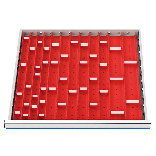 Schubladeneinteilung R 24-24 mit Muldenplatten für Front 50/75 mm