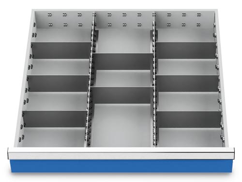 Schubladeneinteilung R 24-24 mit Metalleinteilung für Front 150 mm