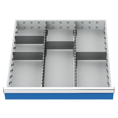 Schubladeneinteilung R 24-24 mit Metalleinteilung für Front 100 mm