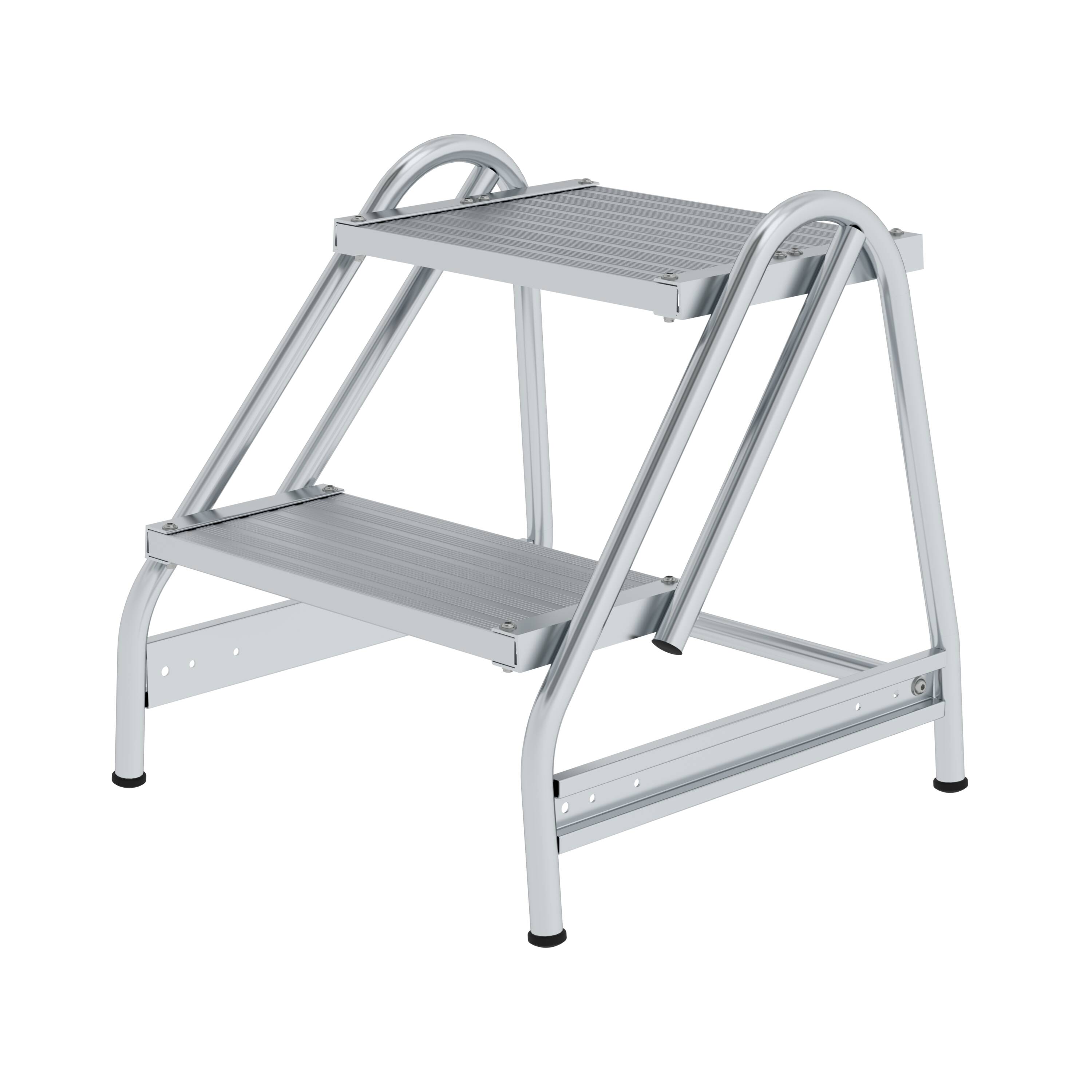 Arbeitspodest einseitig begehbar Aluminium geriffelt 2 Stufen 50050 Arbeitspodest einseitig begehbar Aluminium geriffelt 2 Stufen