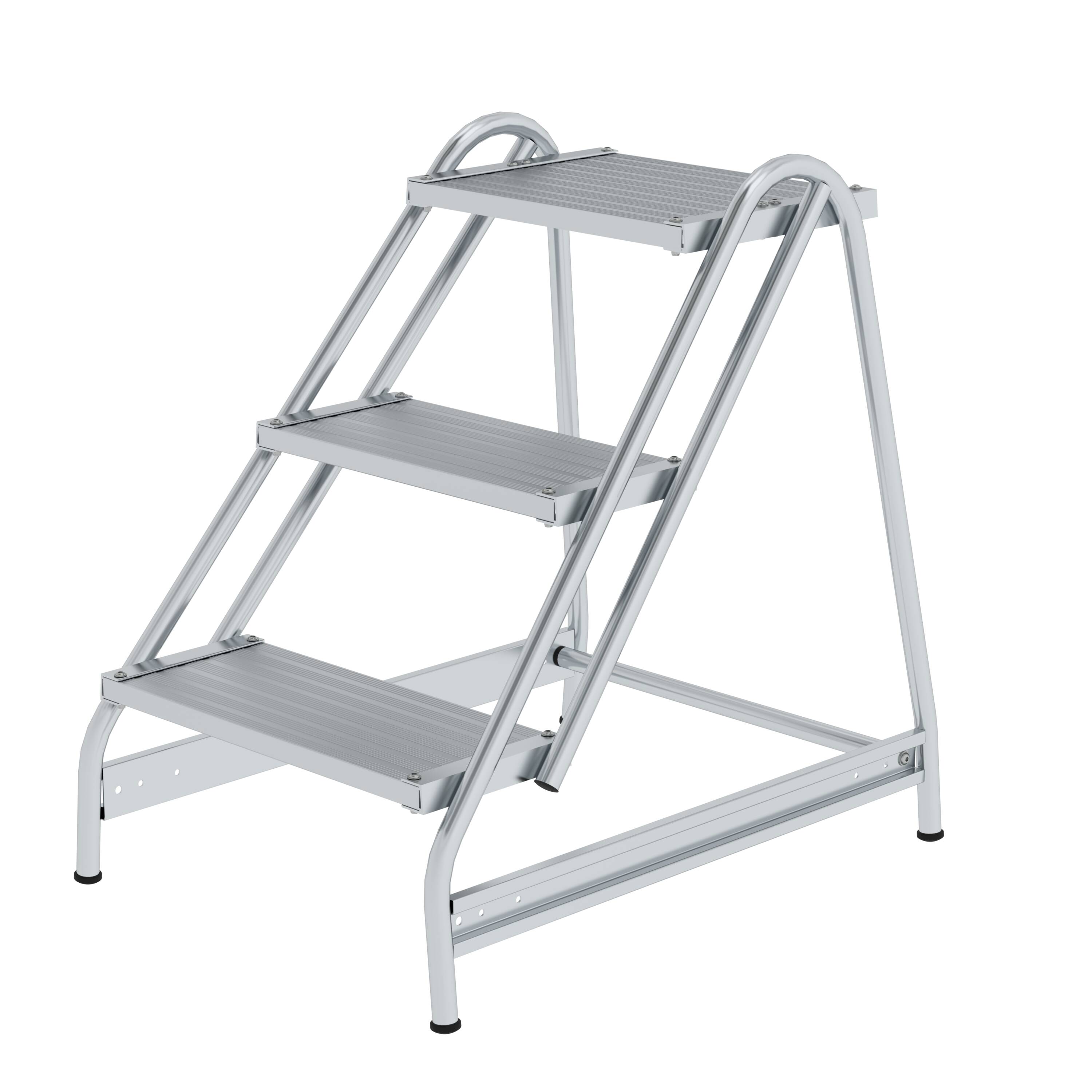 Arbeitspodest einseitig begehbar Aluminium geriffelt 3 Stufen 50051 Arbeitspodest einseitig begehbar Aluminium geriffelt 3 Stufen
