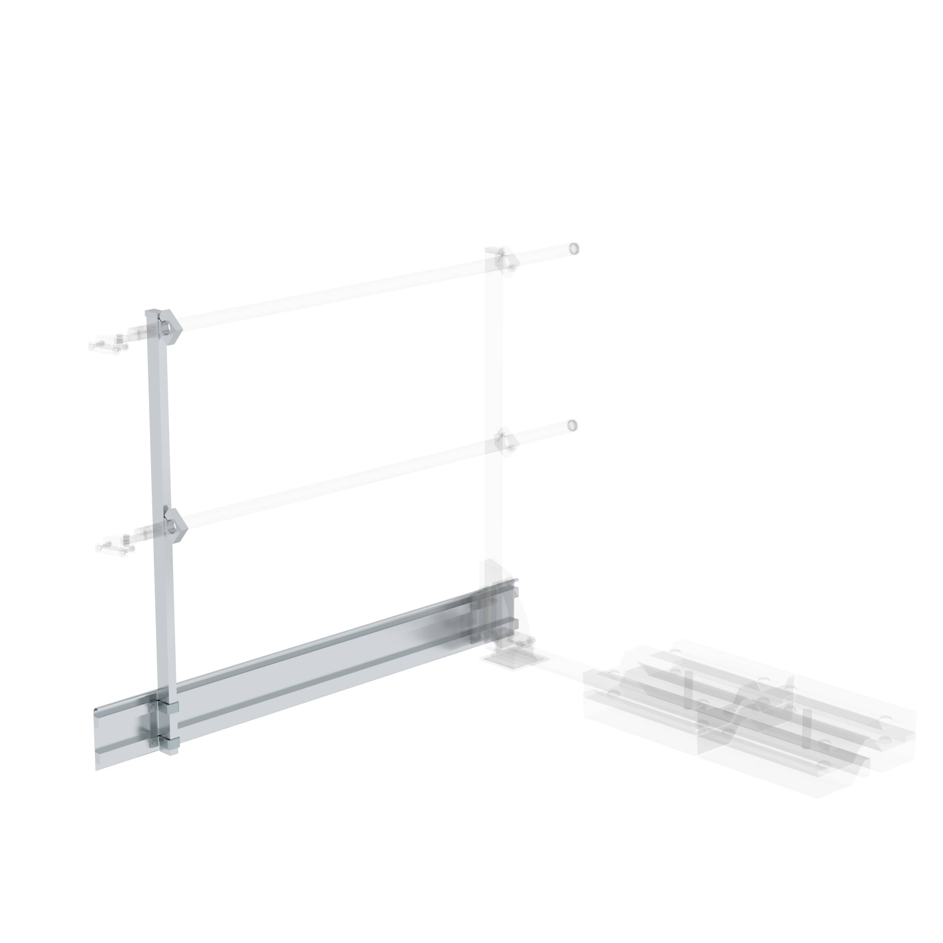 Fußleiste für Ausstiegsgeländer seitlich 1500 mm mit Ballast 60989 Fußleiste für Ausstiegsgeländer seitlich 1500 mm mit Ballast
