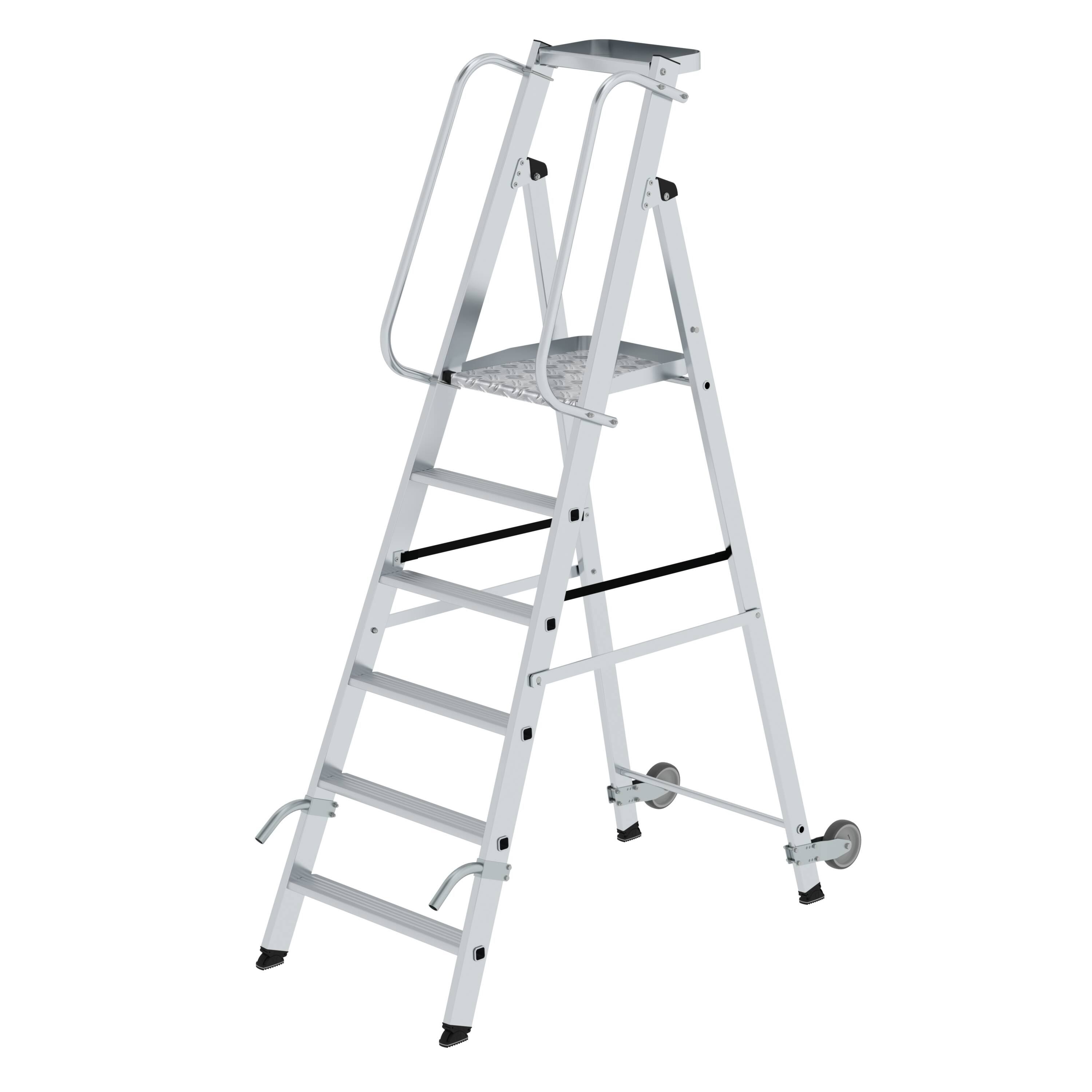 Plattformleiter mit Rollen und Griff 6 Stufen mit Ablageschale 51086 Plattformleiter mit Rollen und Griff 6 Stufen mit Ablageschale