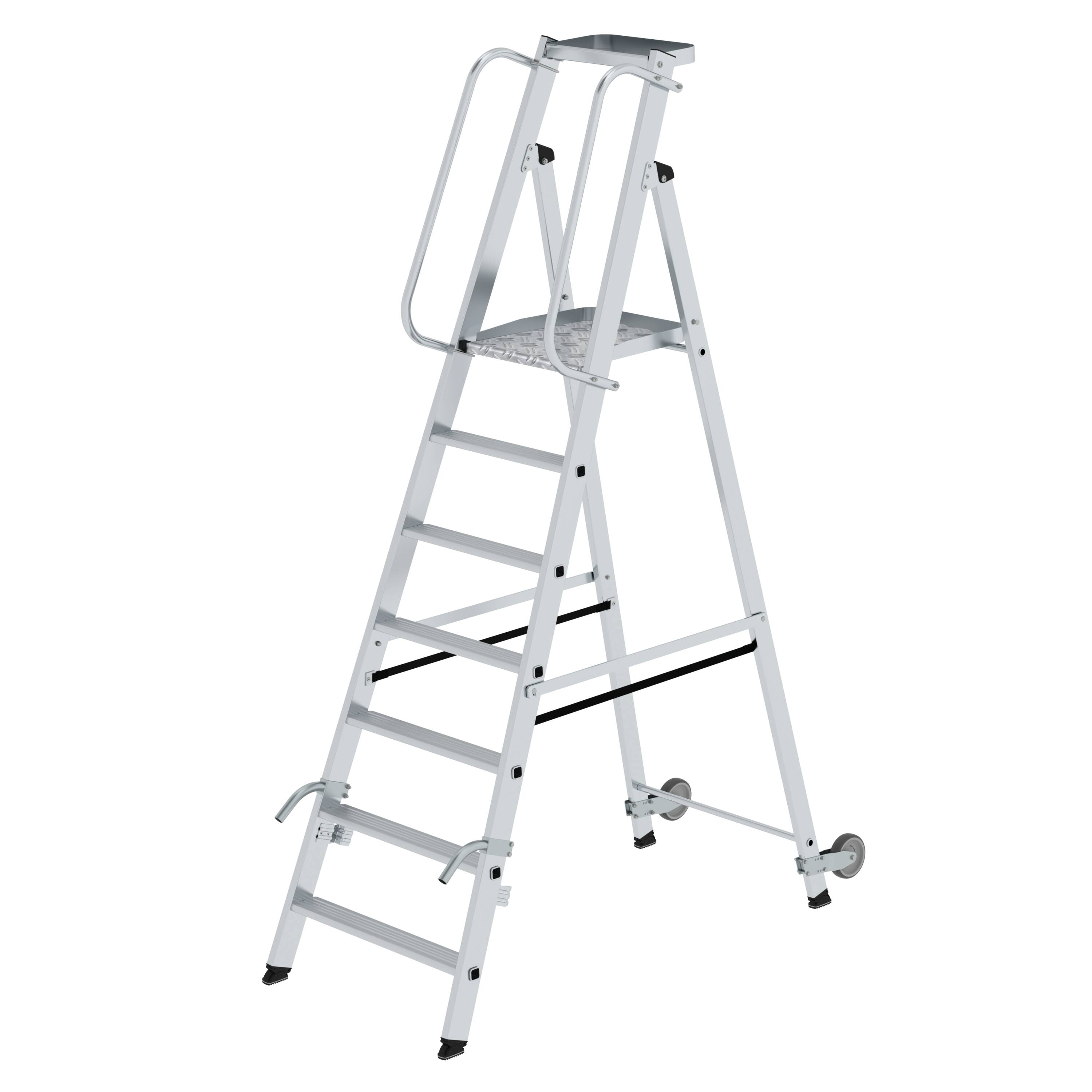 Plattformleiter mit Rollen und Griff 7 Stufen mit Ablageschale 51087 Plattformleiter mit Rollen und Griff 7 Stufen mit Ablageschale