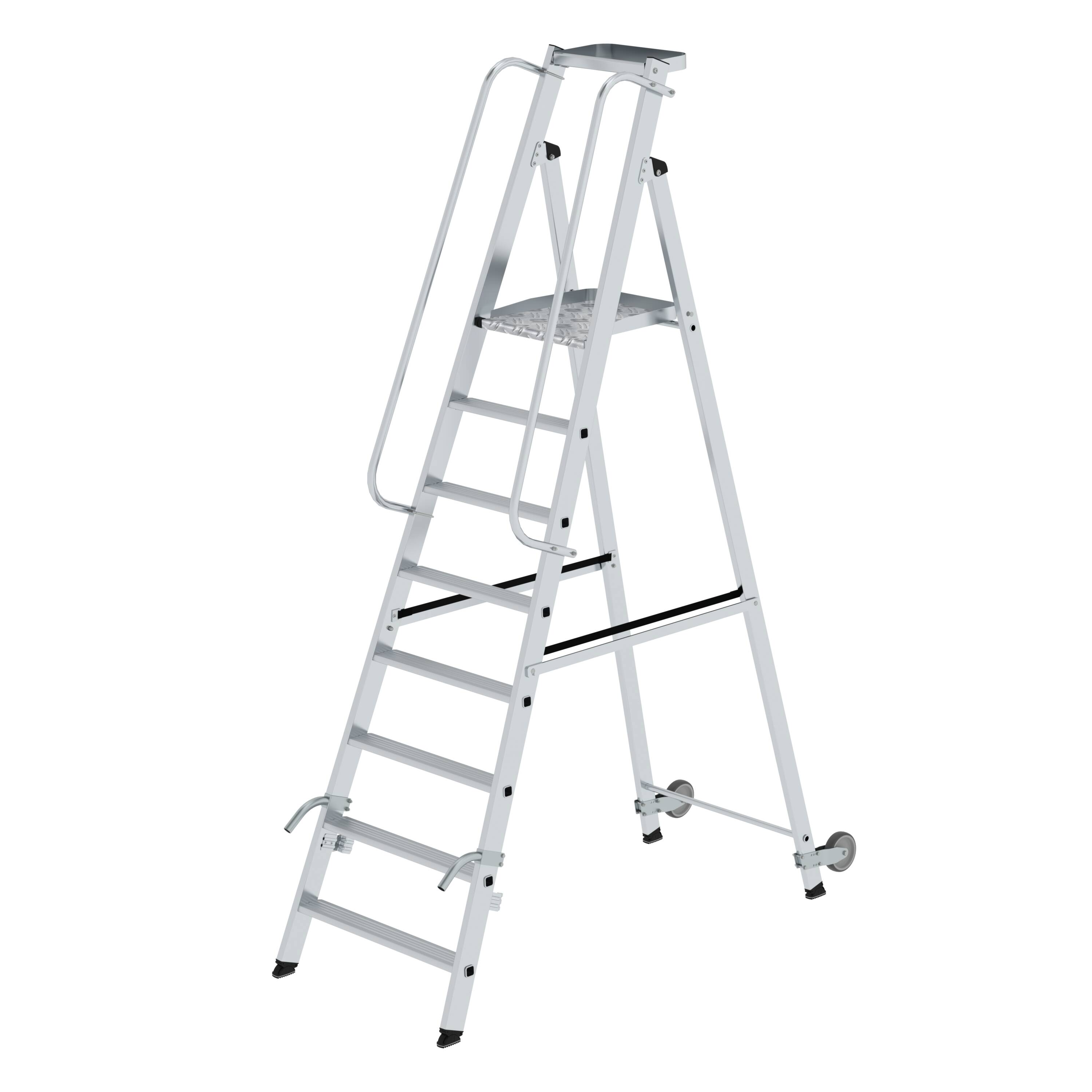 Plattformleiter mit Rollen und Griff 8 Stufen mit Ablageschale 51088 Plattformleiter mit Rollen und Griff 8 Stufen mit Ablageschale
