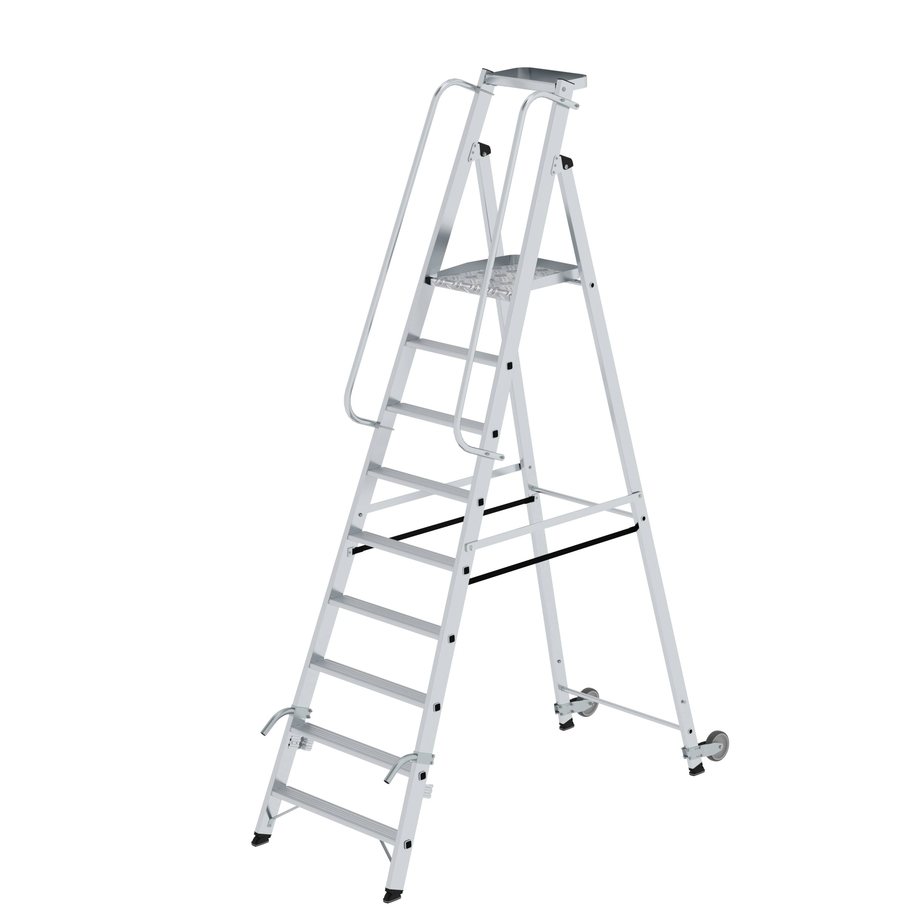 Plattformleiter mit Rollen und Griff 9 Stufen mit Ablageschale 51089 Plattformleiter mit Rollen und Griff 9 Stufen mit Ablageschale