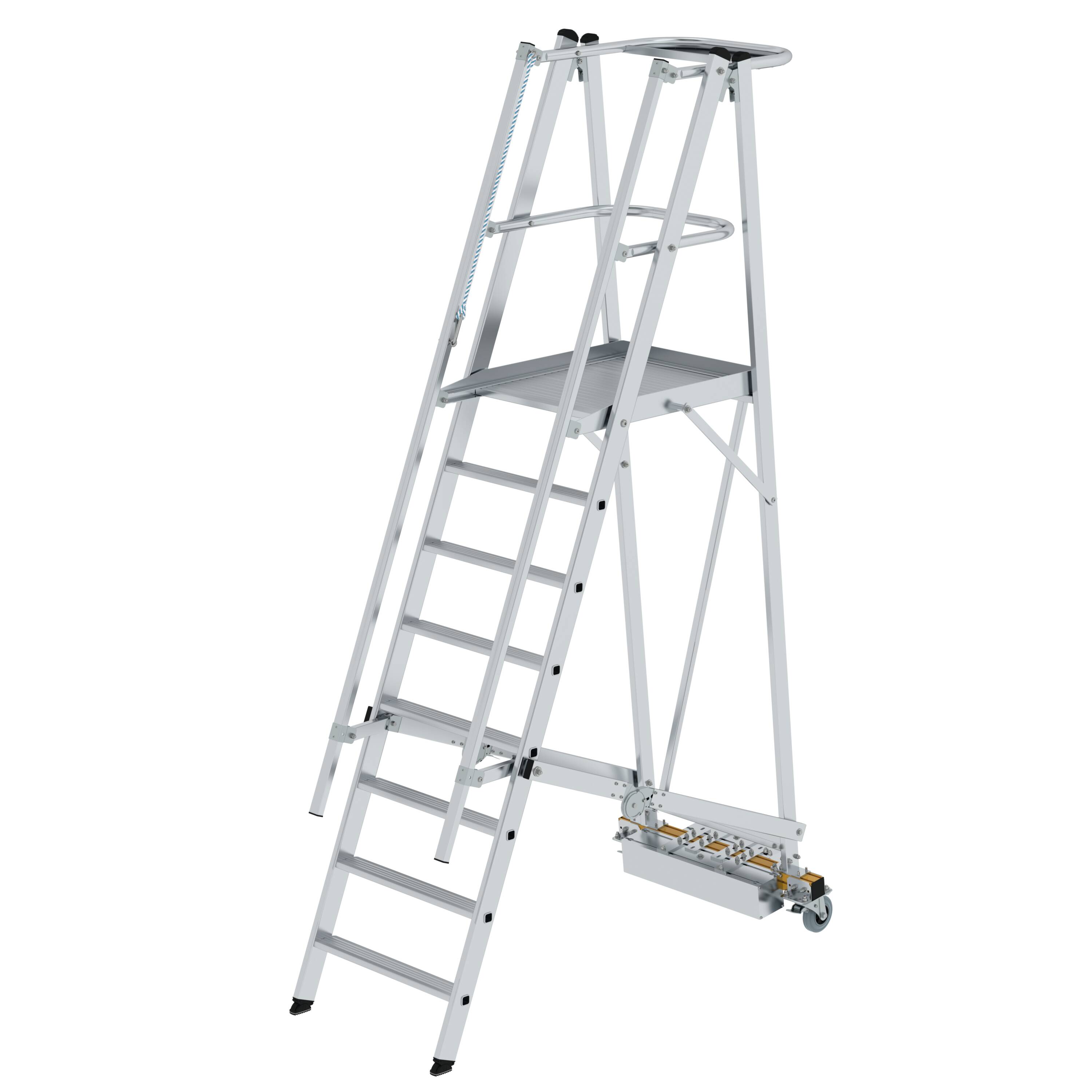 Plattformleiter klappbar mit schmalem Fahrwerk 8 Stufen 52708 Plattformleiter klappbar mit schmalem Fahrwerk 8 Stufen