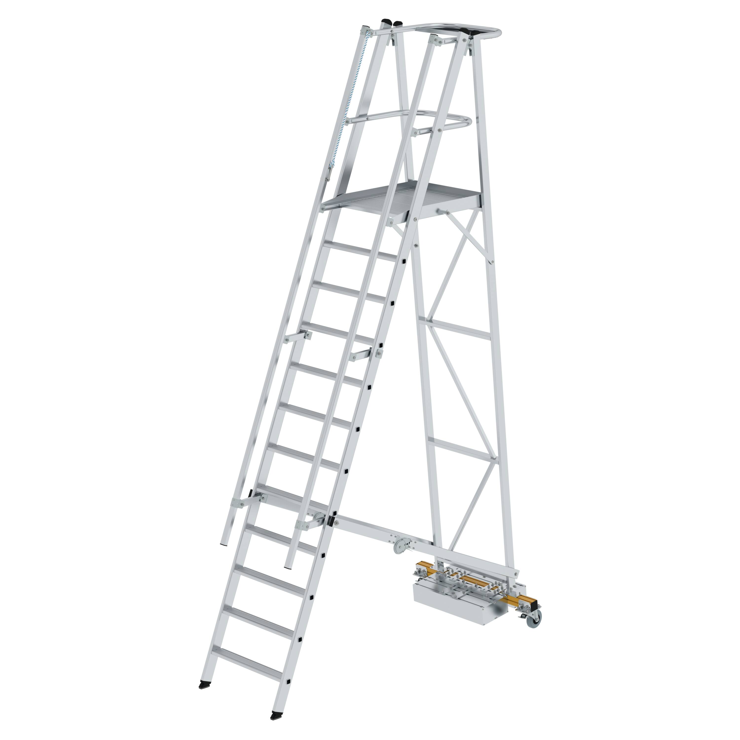 Plattformleiter klappbar mit schmalem Fahrwerk 12 Stufen 52712 Plattformleiter klappbar mit schmalem Fahrwerk 12 Stufen