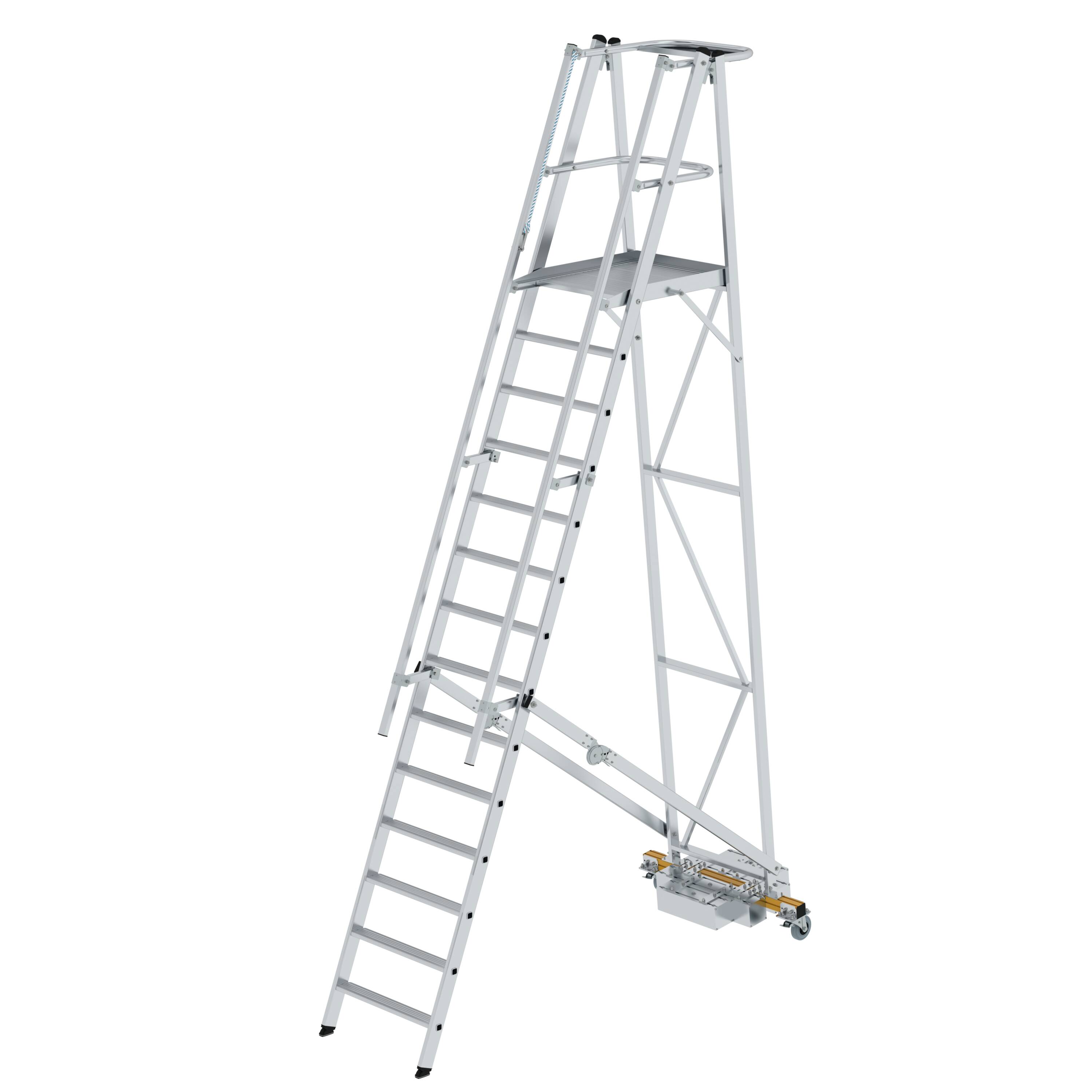 Plattformleiter klappbar mit schmalem Fahrwerk 14 Stufen 52714 Plattformleiter klappbar mit schmalem Fahrwerk 14 Stufen