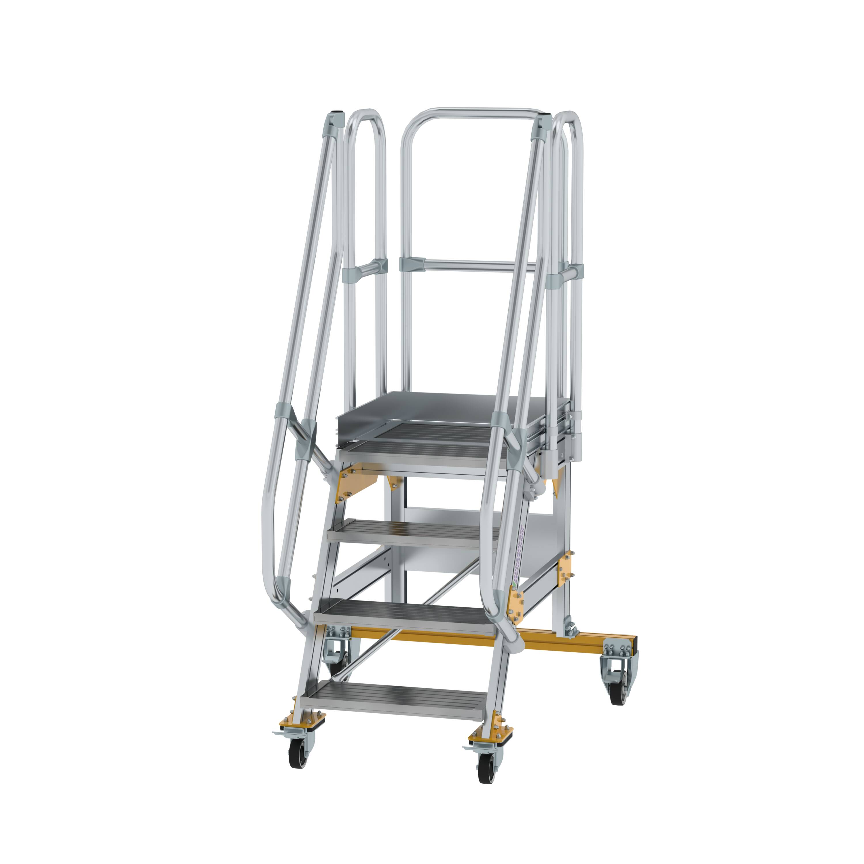 Plattformtreppe fahrbar 60° Stufenbreite 600 mm 4 Stufen 600704 Plattformtreppe fahrbar 60° Stufenbreite 600 mm 4 Stufen