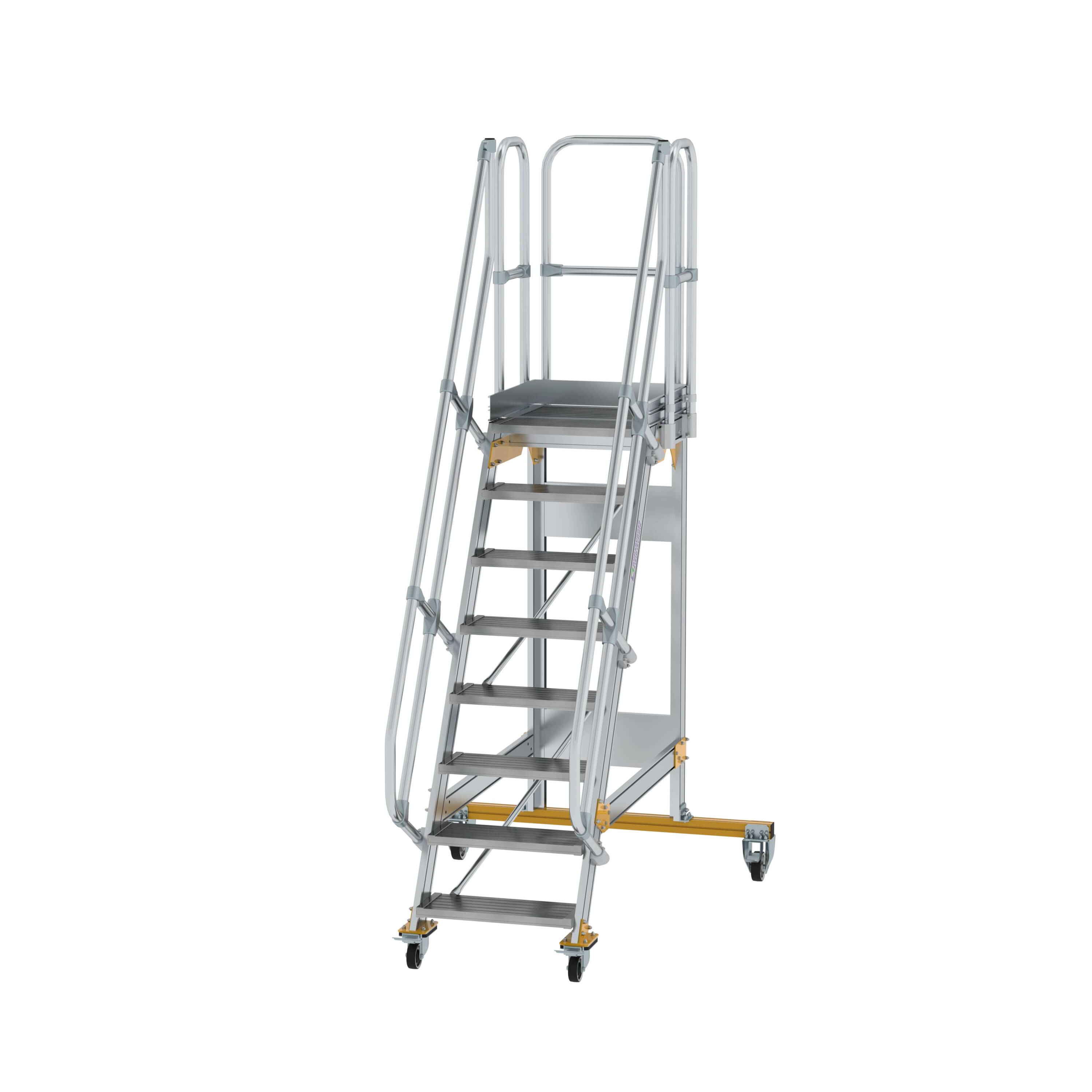 Plattformtreppe fahrbar 60° Stufenbreite 600 mm 8 Stufen 600708 Plattformtreppe fahrbar 60° Stufenbreite 600 mm 8 Stufen