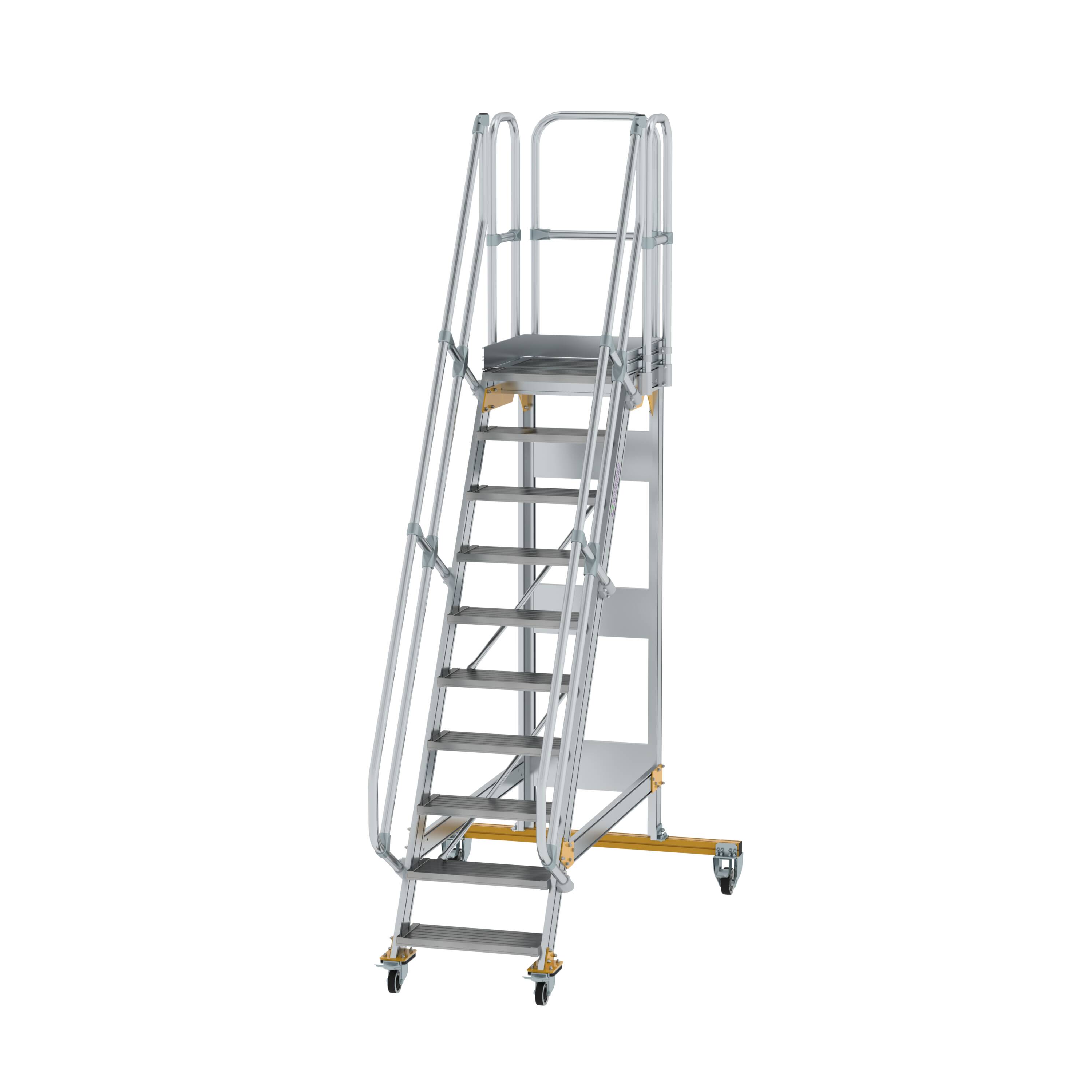 Plattformtreppe fahrbar 60° Stufenbreite 600 mm 10 Stufen 600710 Plattformtreppe fahrbar 60° Stufenbreite 600 mm 10 Stufen