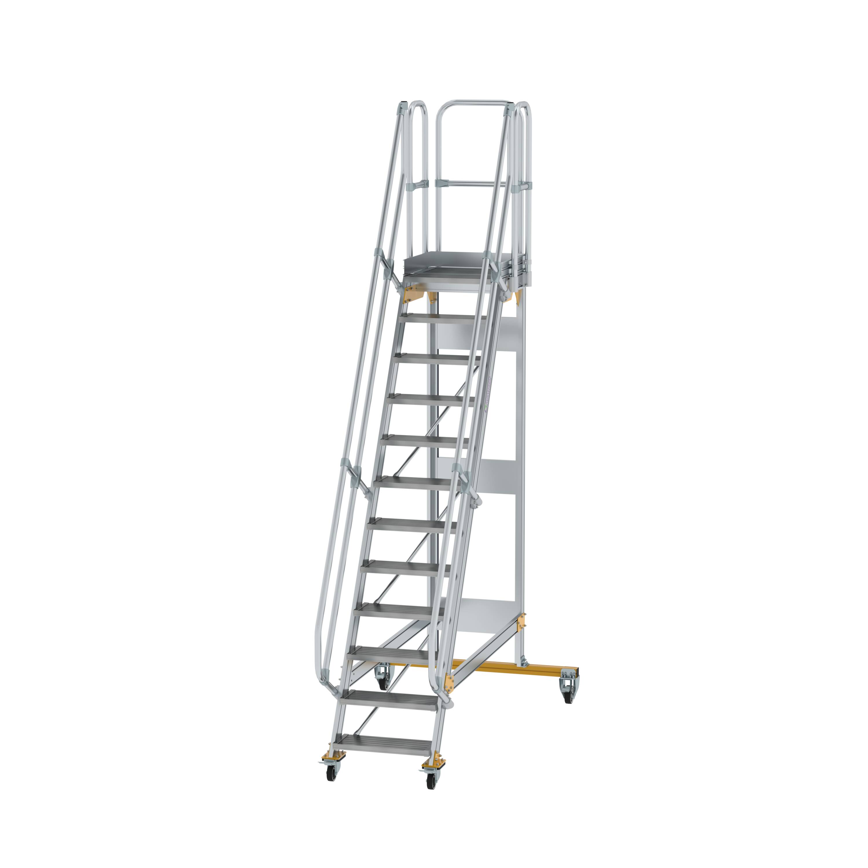 Plattformtreppe fahrbar 60° Stufenbreite 600 mm 12 Stufen 600712 Plattformtreppe fahrbar 60° Stufenbreite 600 mm 12 Stufen