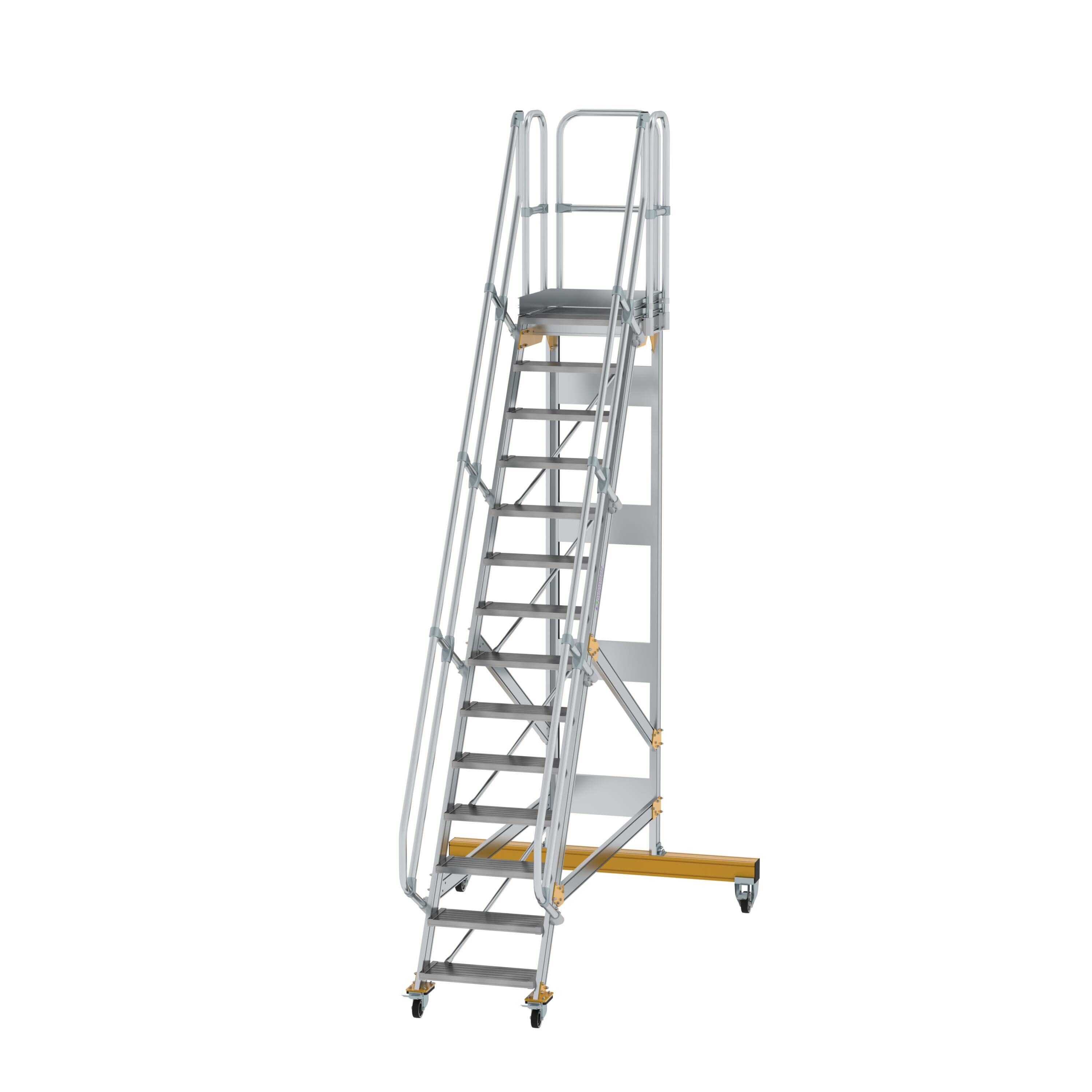 Plattformtreppe fahrbar 60° Stufenbreite 600 mm 14 Stufen 600714 Plattformtreppe fahrbar 60° Stufenbreite 600 mm 14 Stufen