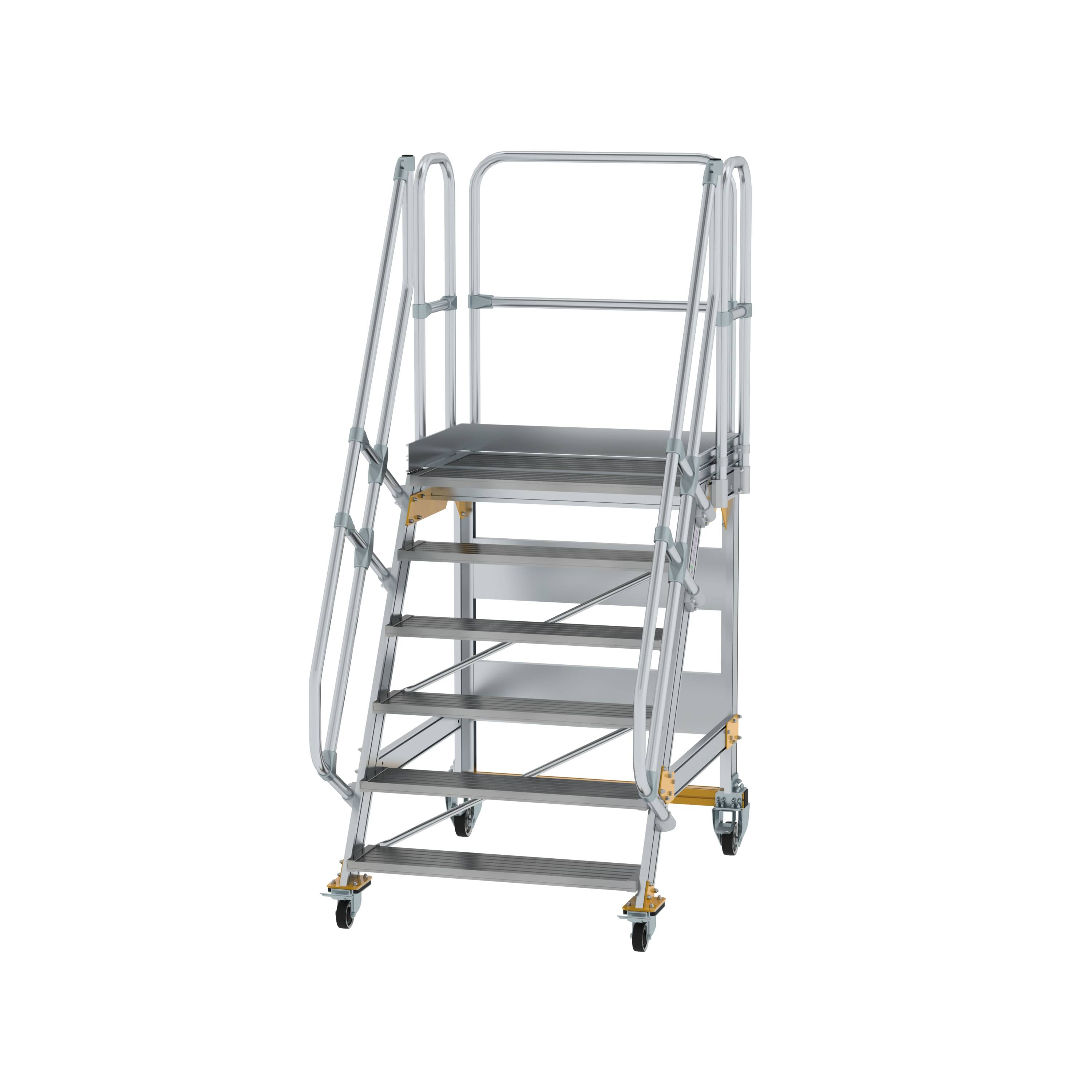 Plattformtreppe fahrbar 60° Stufenbreite 1000 mm 6 Stufen 600746 Plattformtreppe fahrbar 60° Stufenbreite 1000 mm 6 Stufen