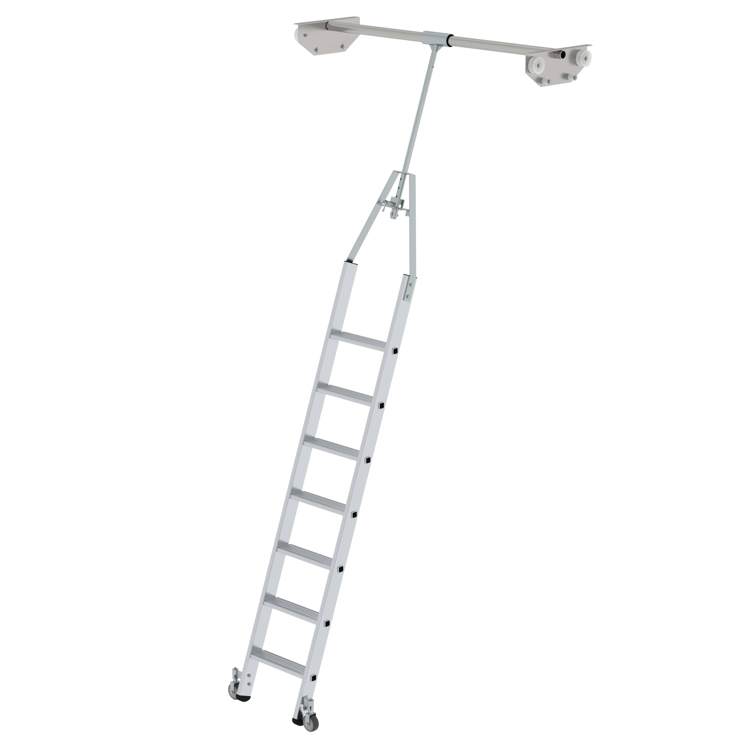 Stufen Regalleiter drehbar für Doppelregal 7 Stufen 44507 Stufen Regalleiter drehbar für Doppelregal 7 Stufen
