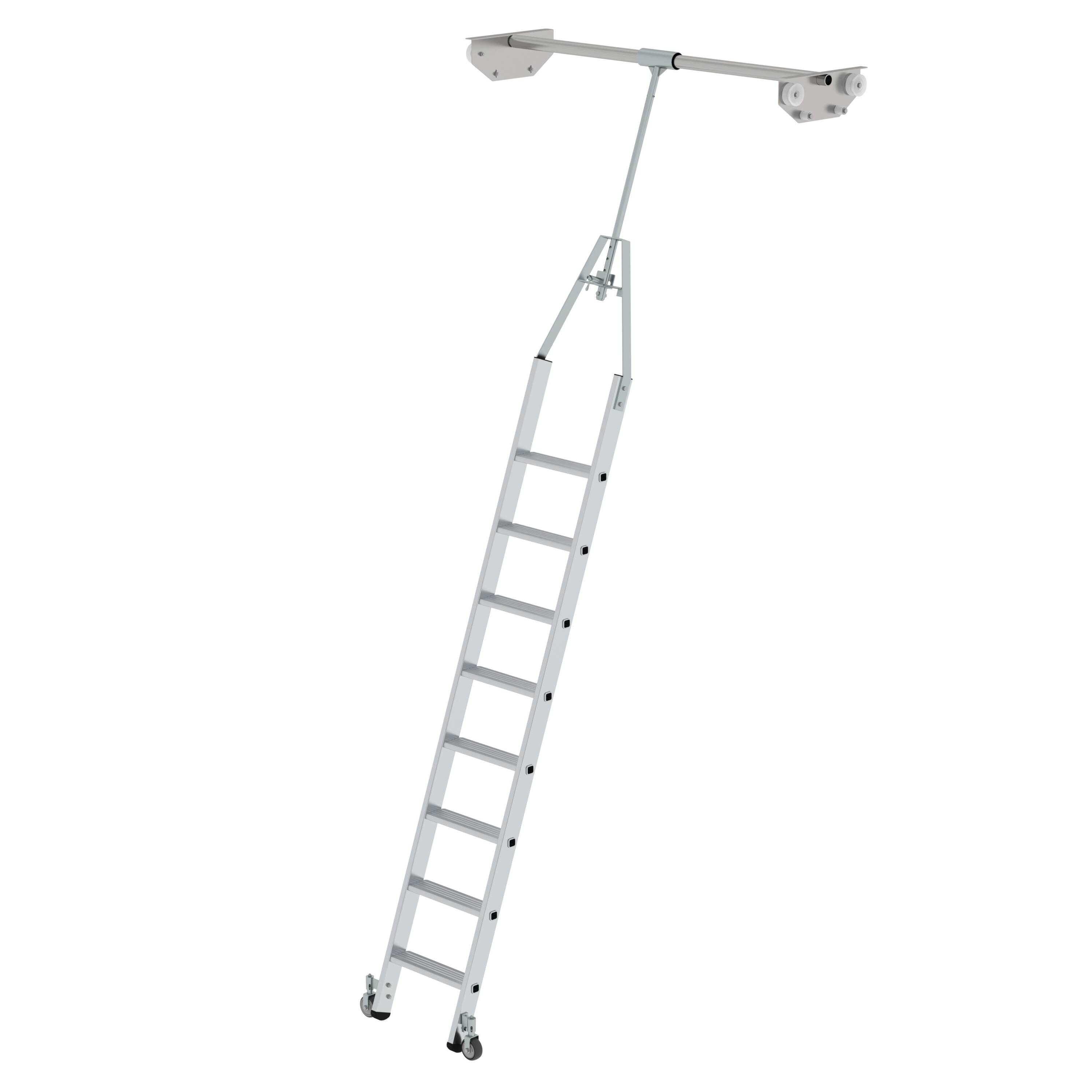 Stufen Regalleiter drehbar für Doppelregal 8 Stufen 44508 Stufen Regalleiter drehbar für Doppelregal 8 Stufen