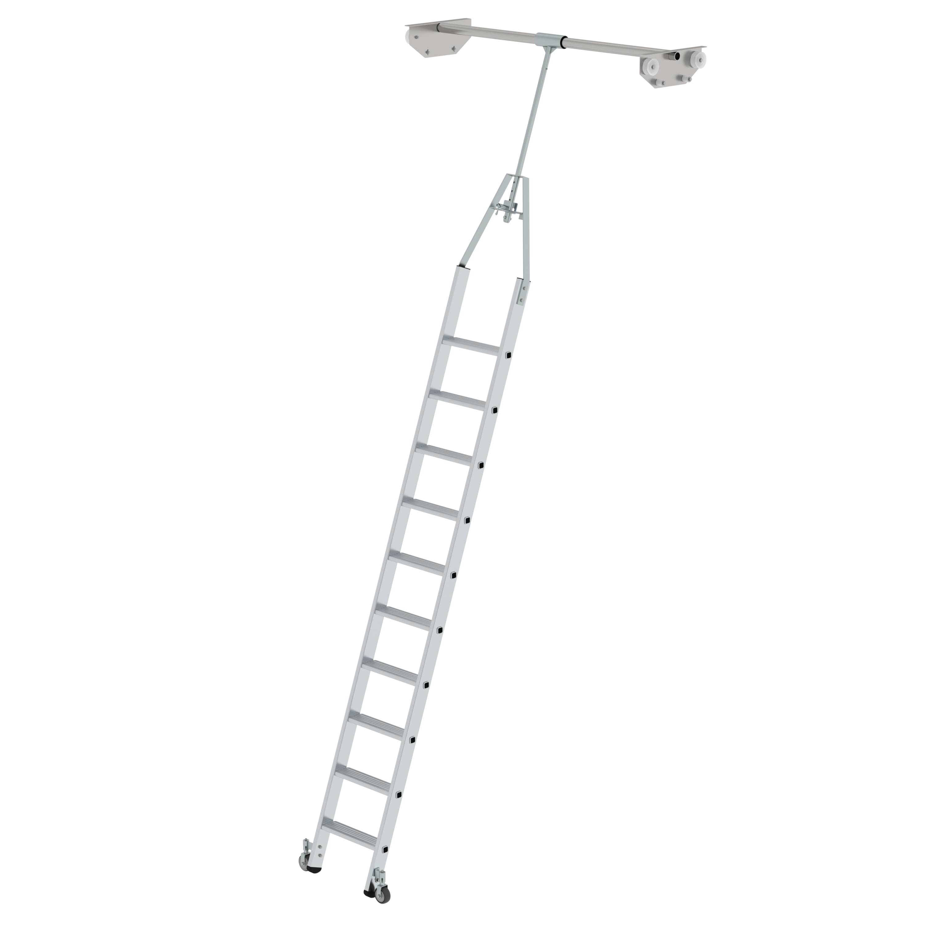 Stufen Regalleiter drehbar für Doppelregal 10 Stufen 44510 Stufen Regalleiter drehbar für Doppelregal 10 Stufen