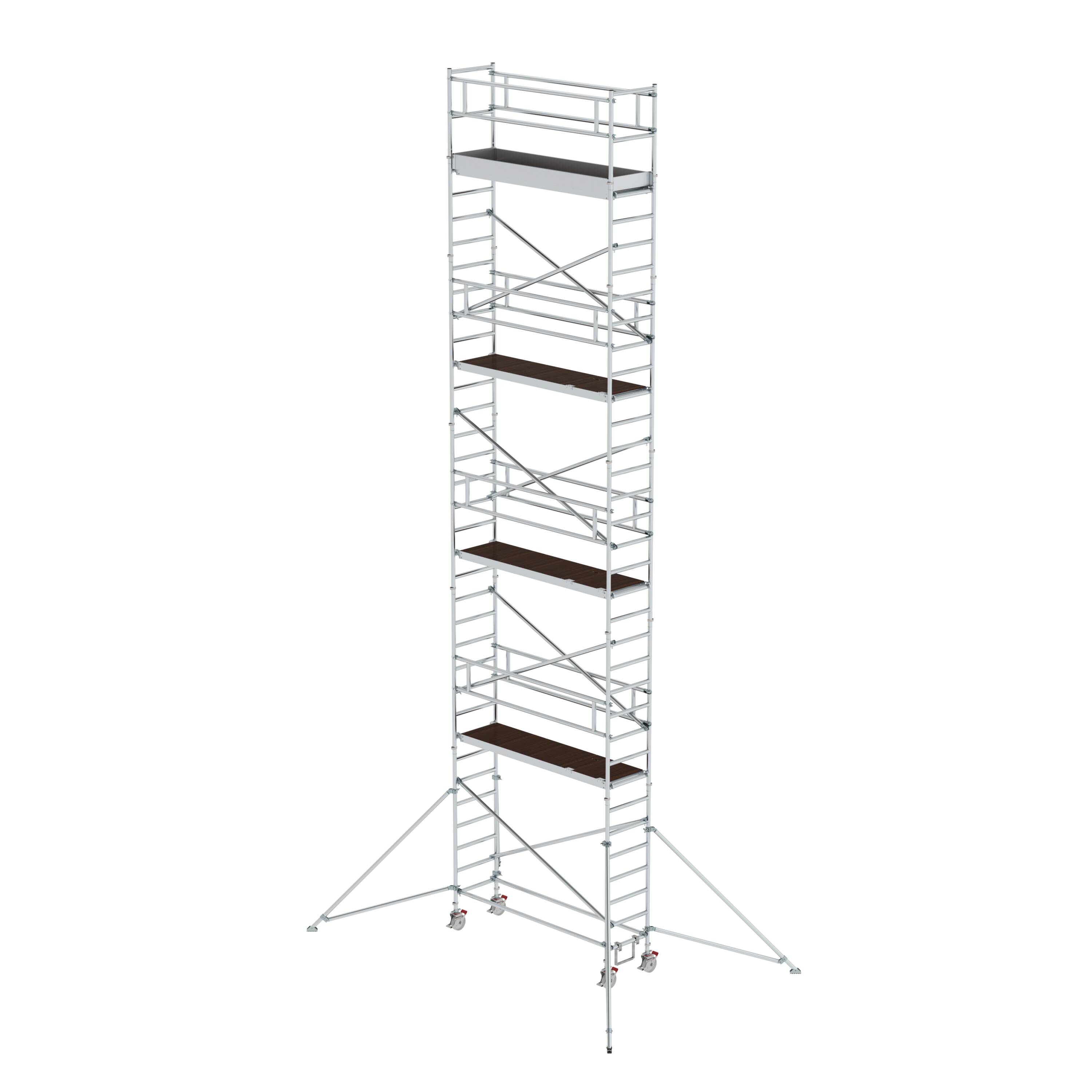 Rollgerüst 0,75 x 2,45 m mit Ausleger Plattformhöhe 9,35 m 155946 Rollgerüst 0,75 x 2,45 m mit Ausleger Plattformhöhe 9,35 m