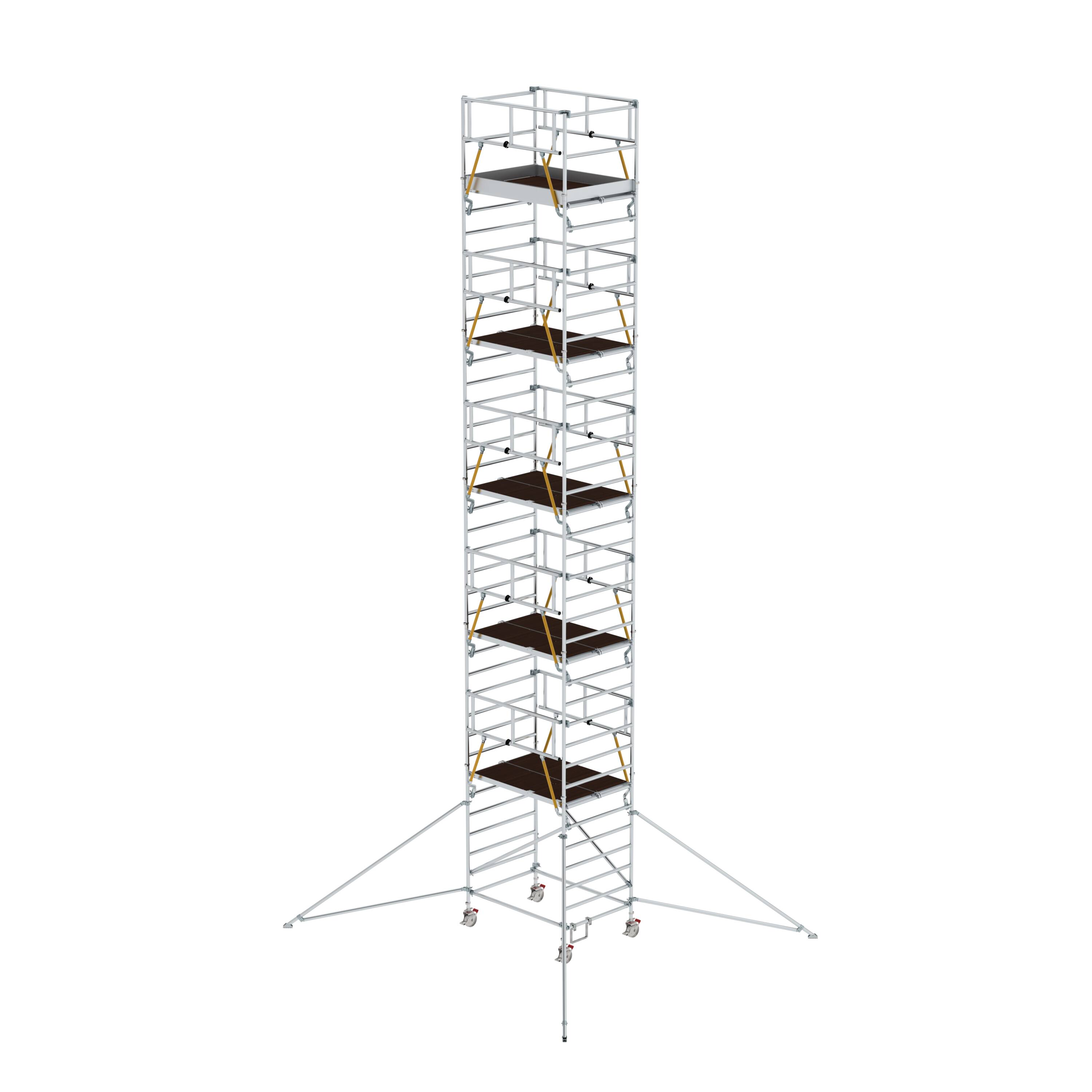 Rollgerüst SG 1,35 x 1,80 m mit Ausleger & Doppel-Plattform Plattformhöhe 10,35 m