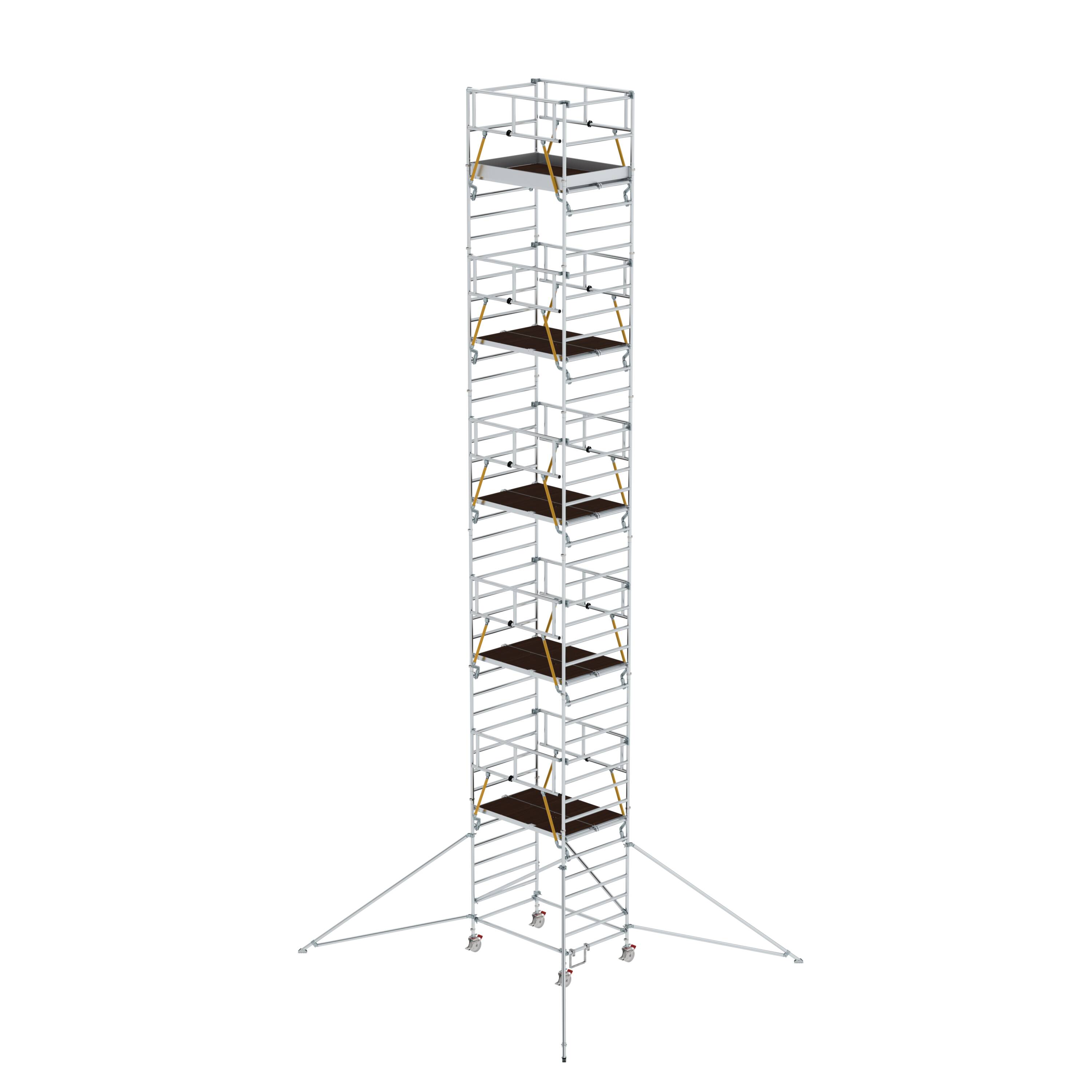 Rollgerüst SG 1,35 x 1,80 m mit Ausleger & Doppel-Plattform Plattformhöhe 11,47 m