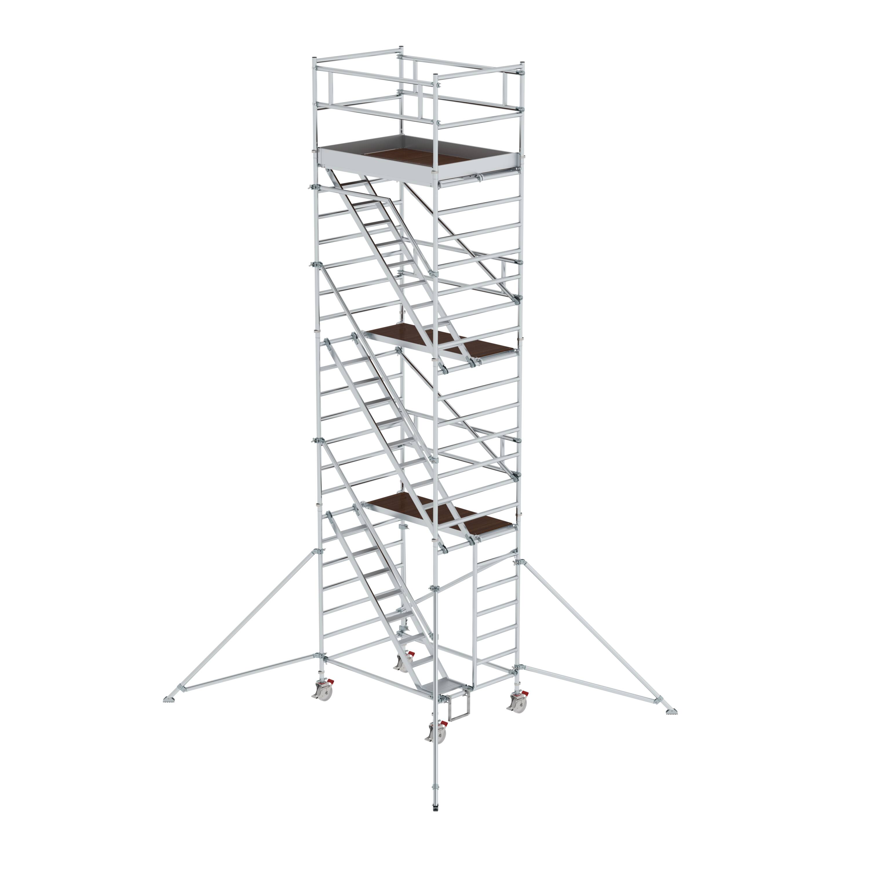 Rollgerüst 1,35 x 1,80 m mit Schrägaufstiegen & Ausleger Plattformhöhe 6,35 m 167300 Rollgerüst 1,35 x 1,80 m mit Schrägaufstiegen & Ausleger Plattformhöhe 6,35 m