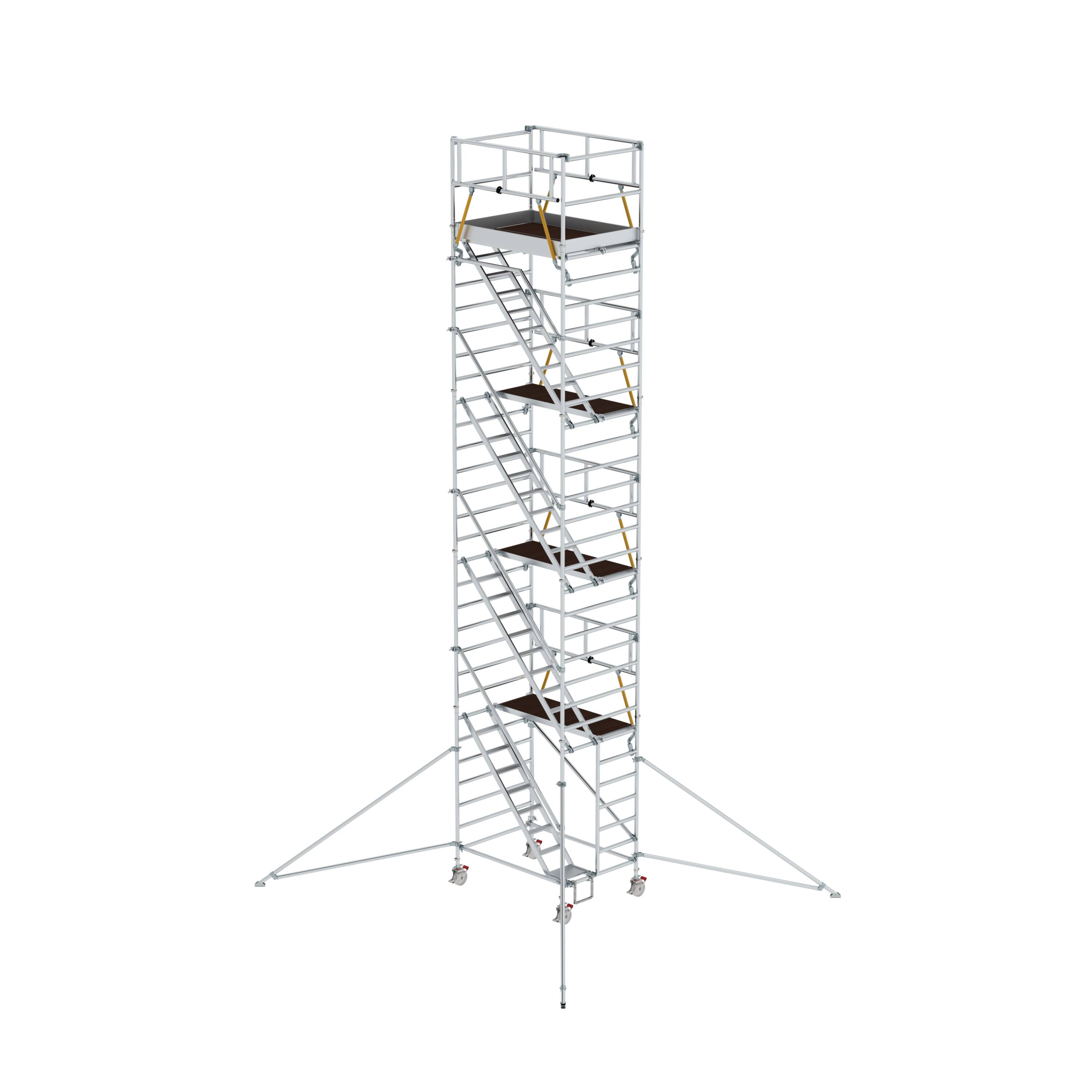 Rollgerüst SG 1,35 x 1,80 m mit Schrägaufstiegen & Ausleger Plattformhöhe 8,39 m