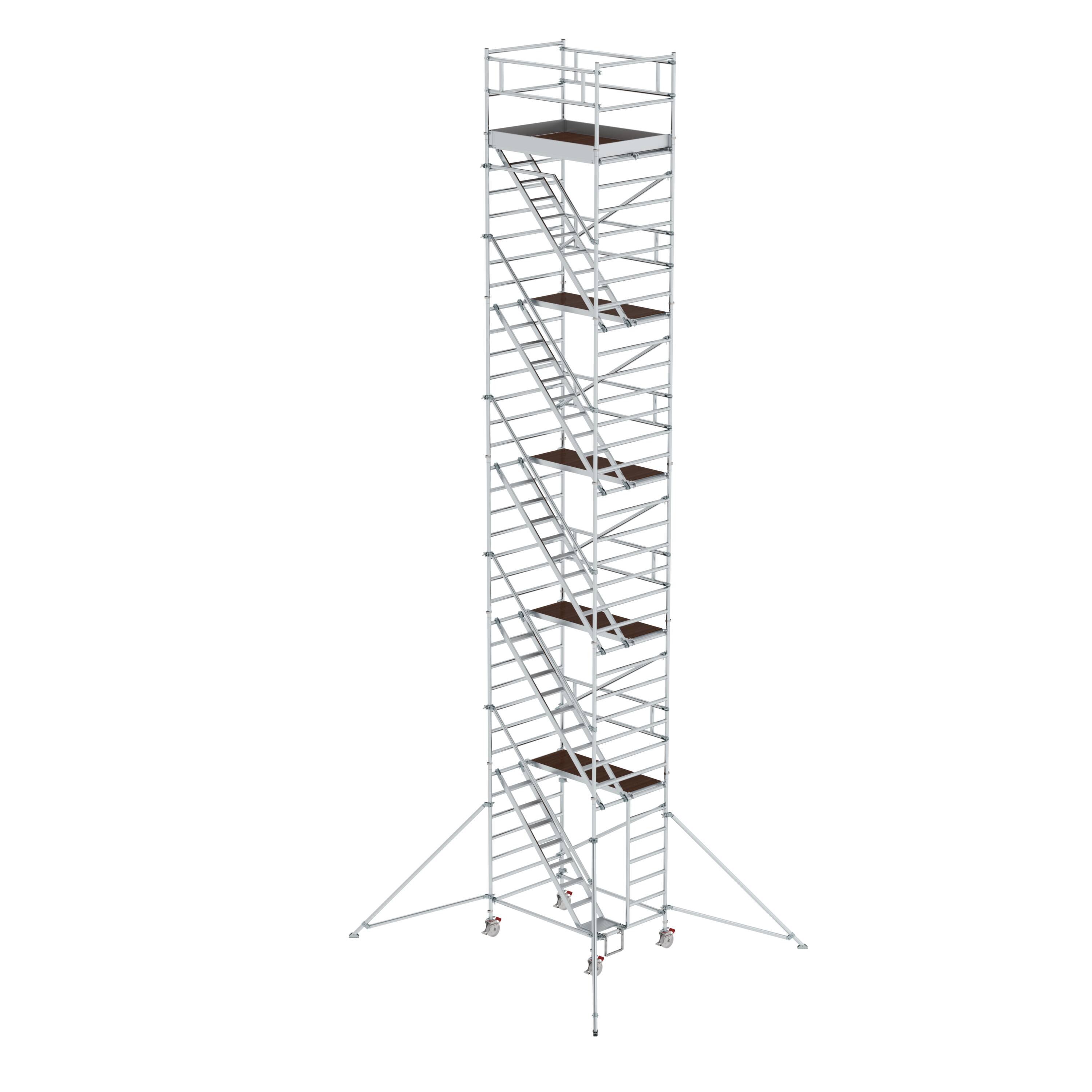 Rollgerüst 1,35 x 1,80 m mit Schrägaufstiegen & Ausleger Plattformhöhe 10,35 m 167500 Rollgerüst 1,35 x 1,80 m mit Schrägaufstiegen & Ausleger Plattformhöhe 10,35 m