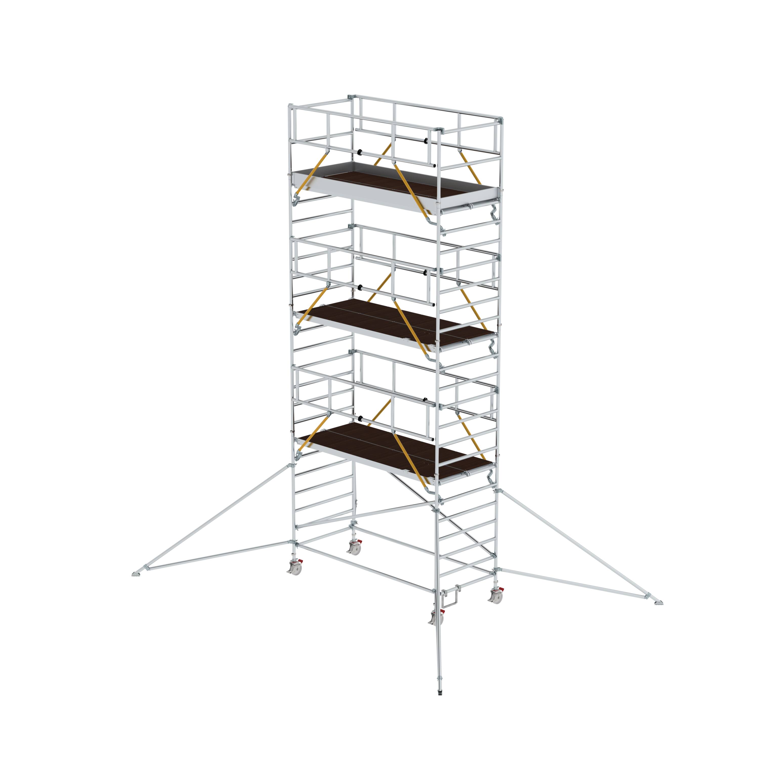 Rollgerüst SG 1,35 x 3,0 m mit Ausleger & Doppel-Plattform Plattformhöhe 6,43 m