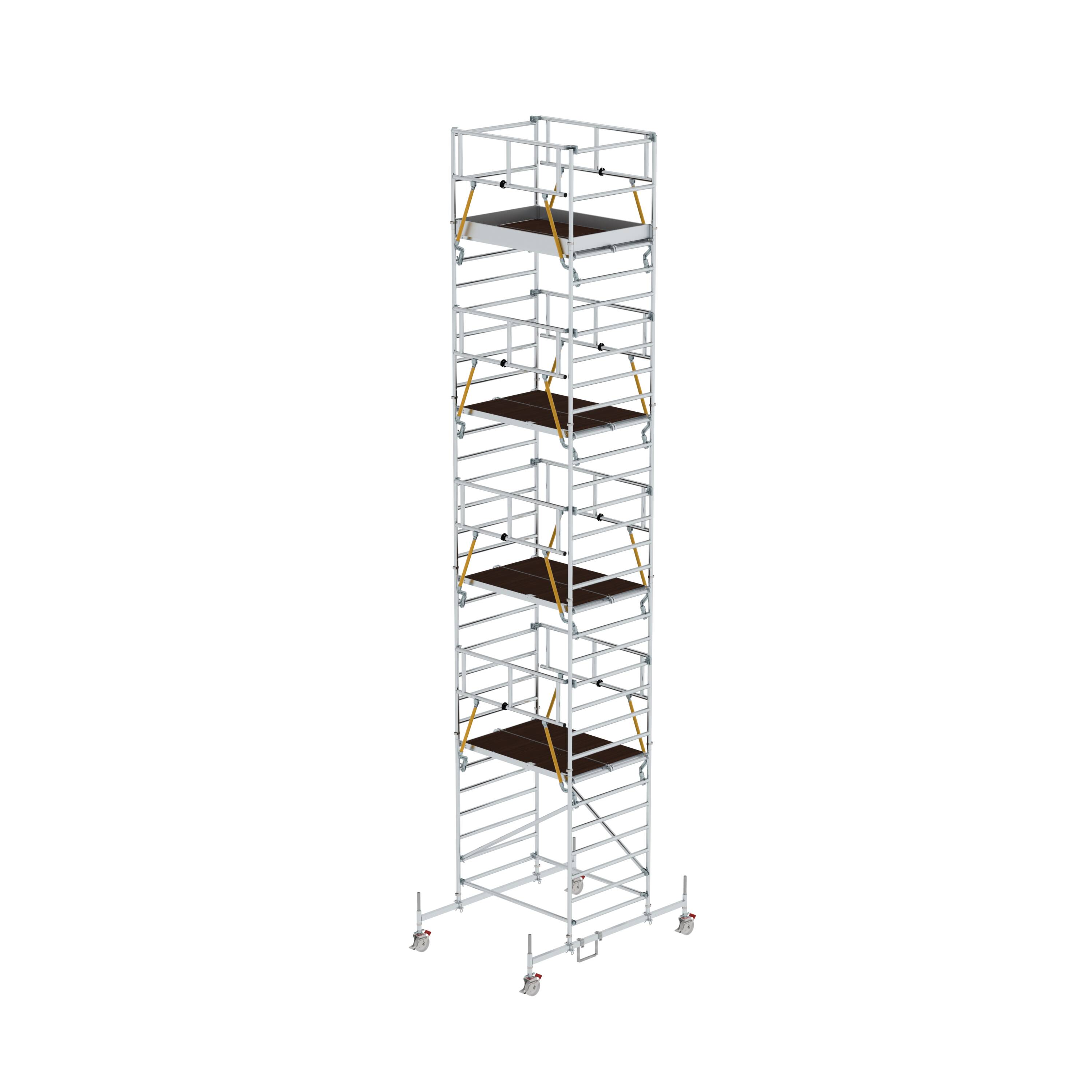 Rollgerüst SG 1,35 x 1,80 m mit Fahrbalken & Doppel-Plattform Plattformhöhe 8,58 m