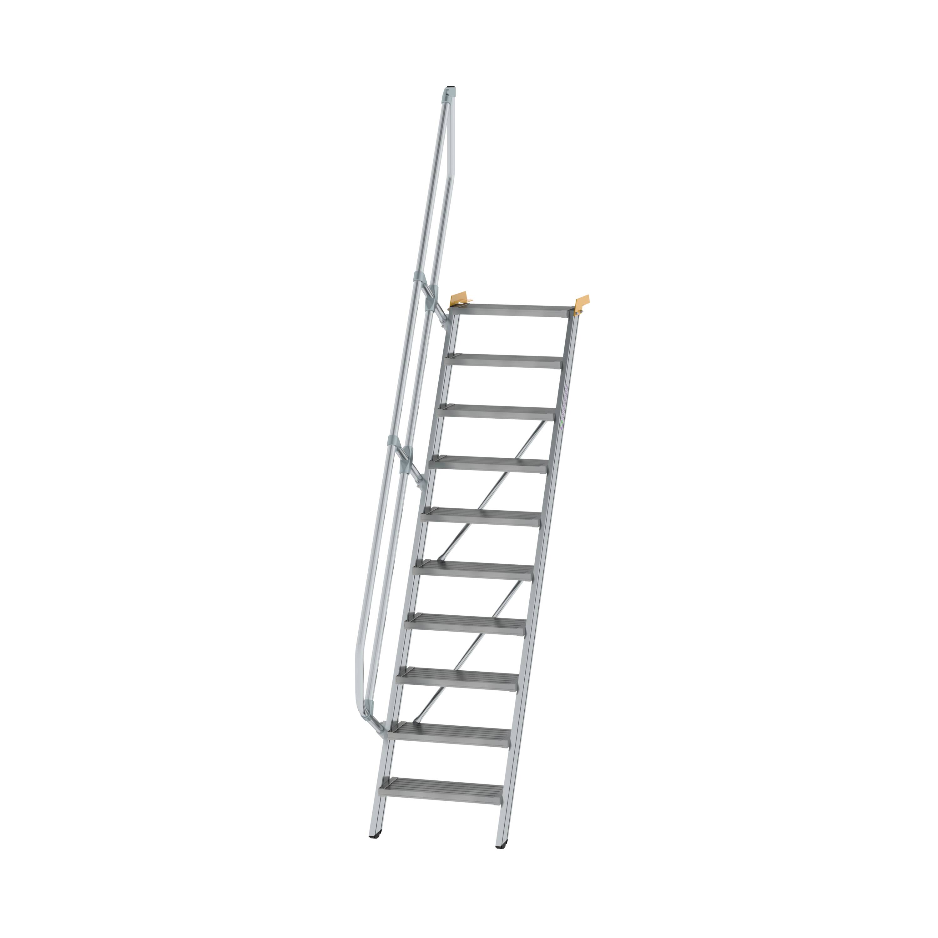 Treppe 60° Stufenbreite 600 mm 10 Stufen Aluminium geriffelt 600210 Treppe 60° Stufenbreite 600 mm 10 Stufen Aluminium geriffelt