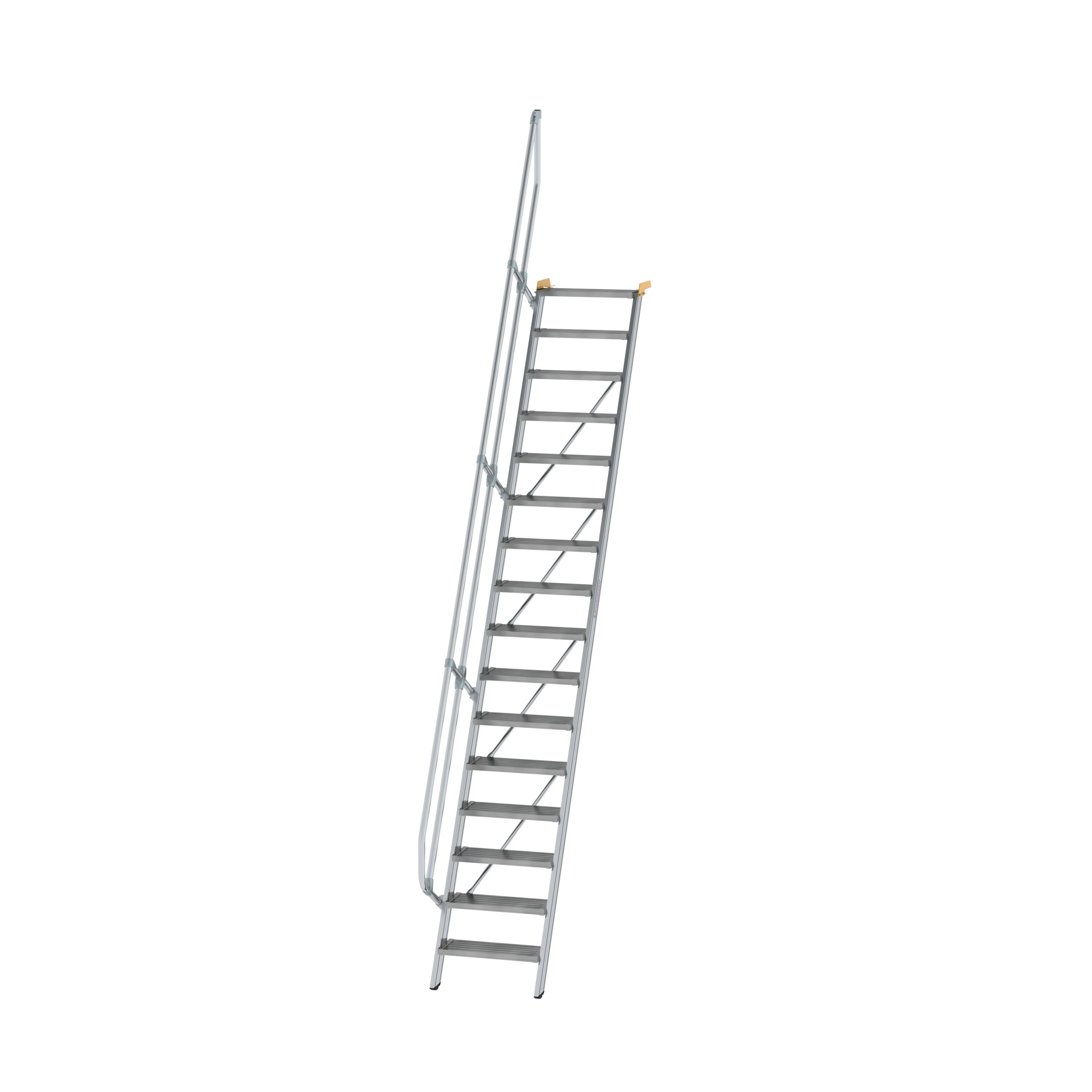Treppe 60° Stufenbreite 600 mm 16 Stufen Aluminium geriffelt 600216 Treppe 60° Stufenbreite 600 mm 16 Stufen Aluminium geriffelt