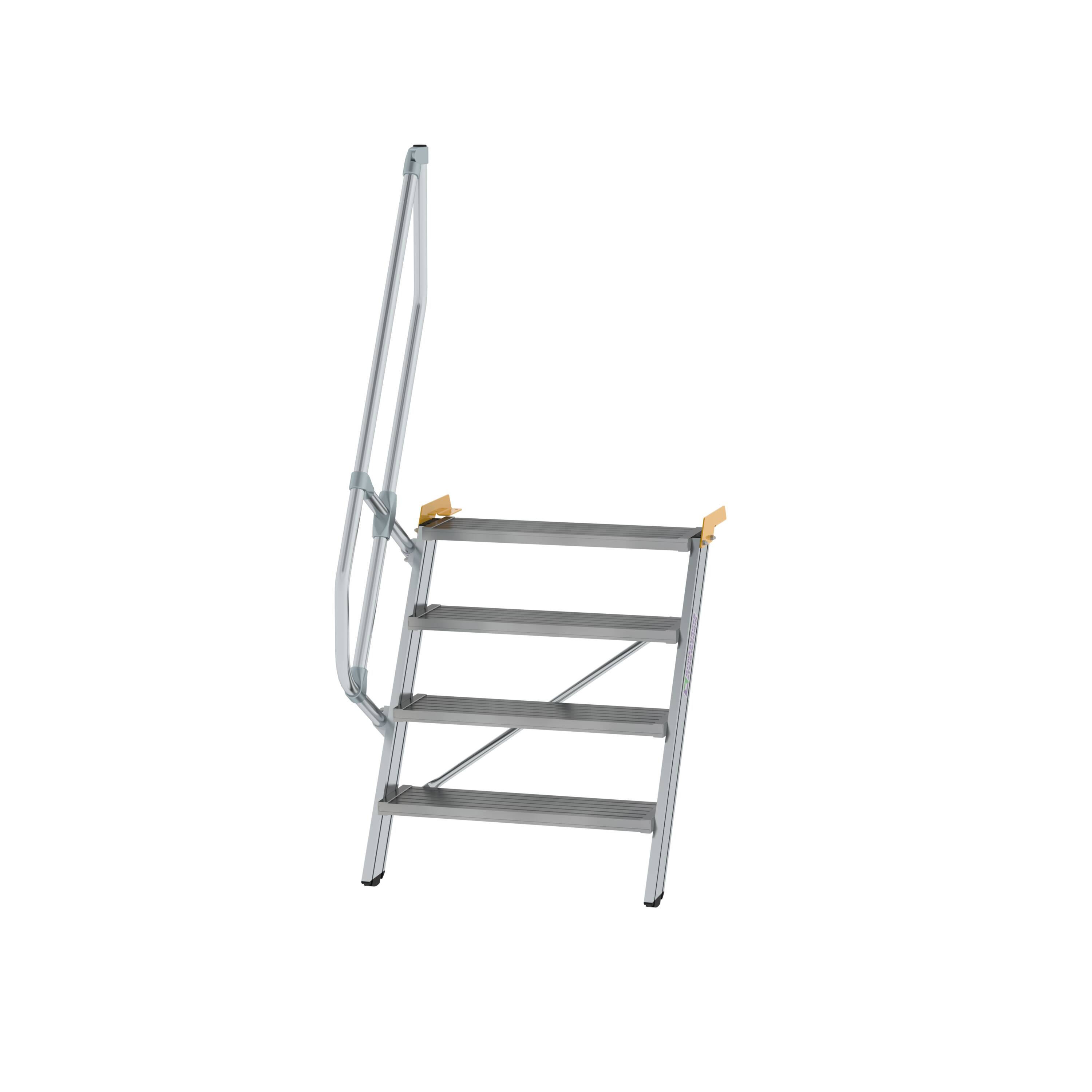 Treppe 60° Stufenbreite 800 mm 4 Stufen Aluminium geriffelt 600224 Treppe 60° Stufenbreite 800 mm 4 Stufen Aluminium geriffelt