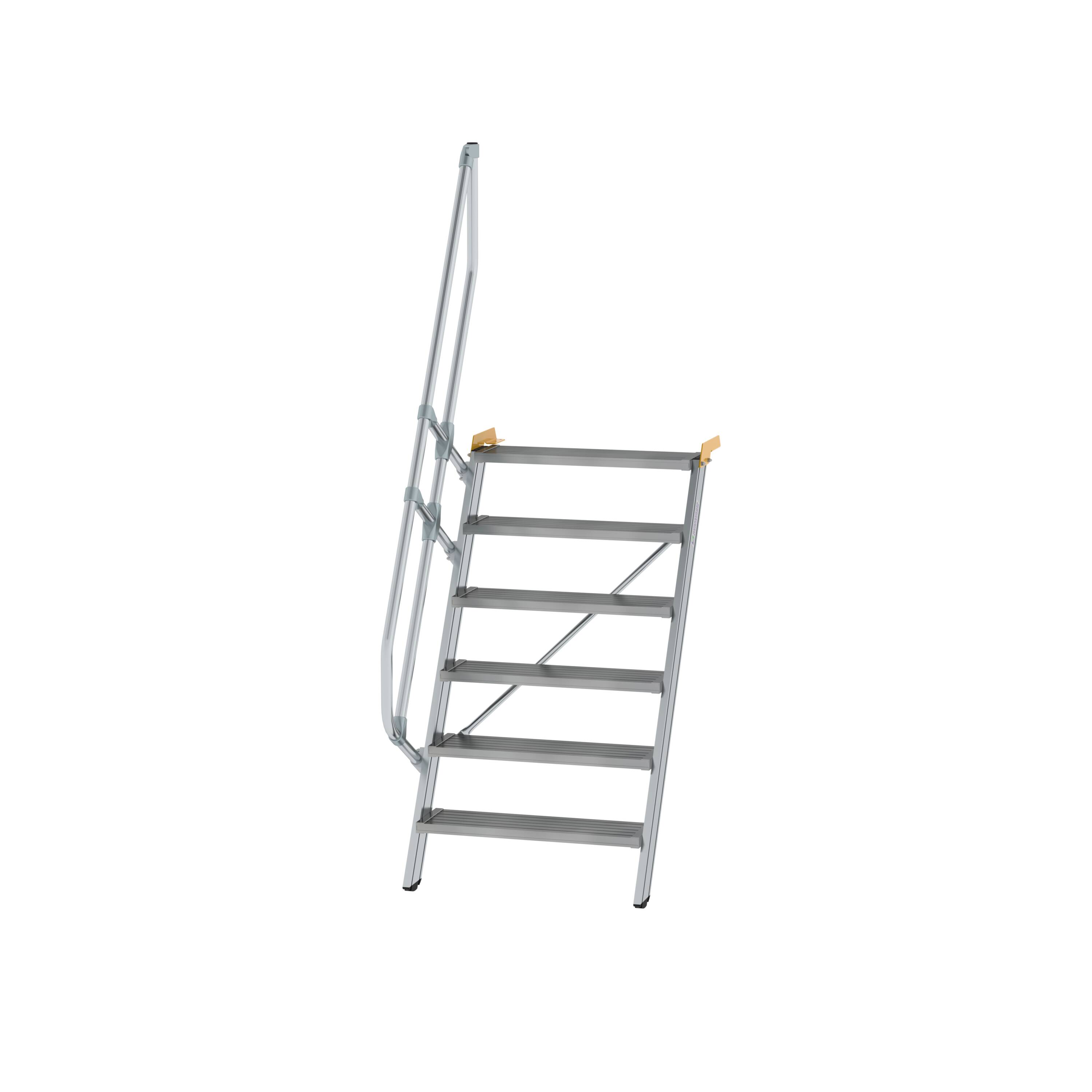 Treppe 60° Stufenbreite 800 mm 6 Stufen Aluminium geriffelt 600226 Treppe 60° Stufenbreite 800 mm 6 Stufen Aluminium geriffelt