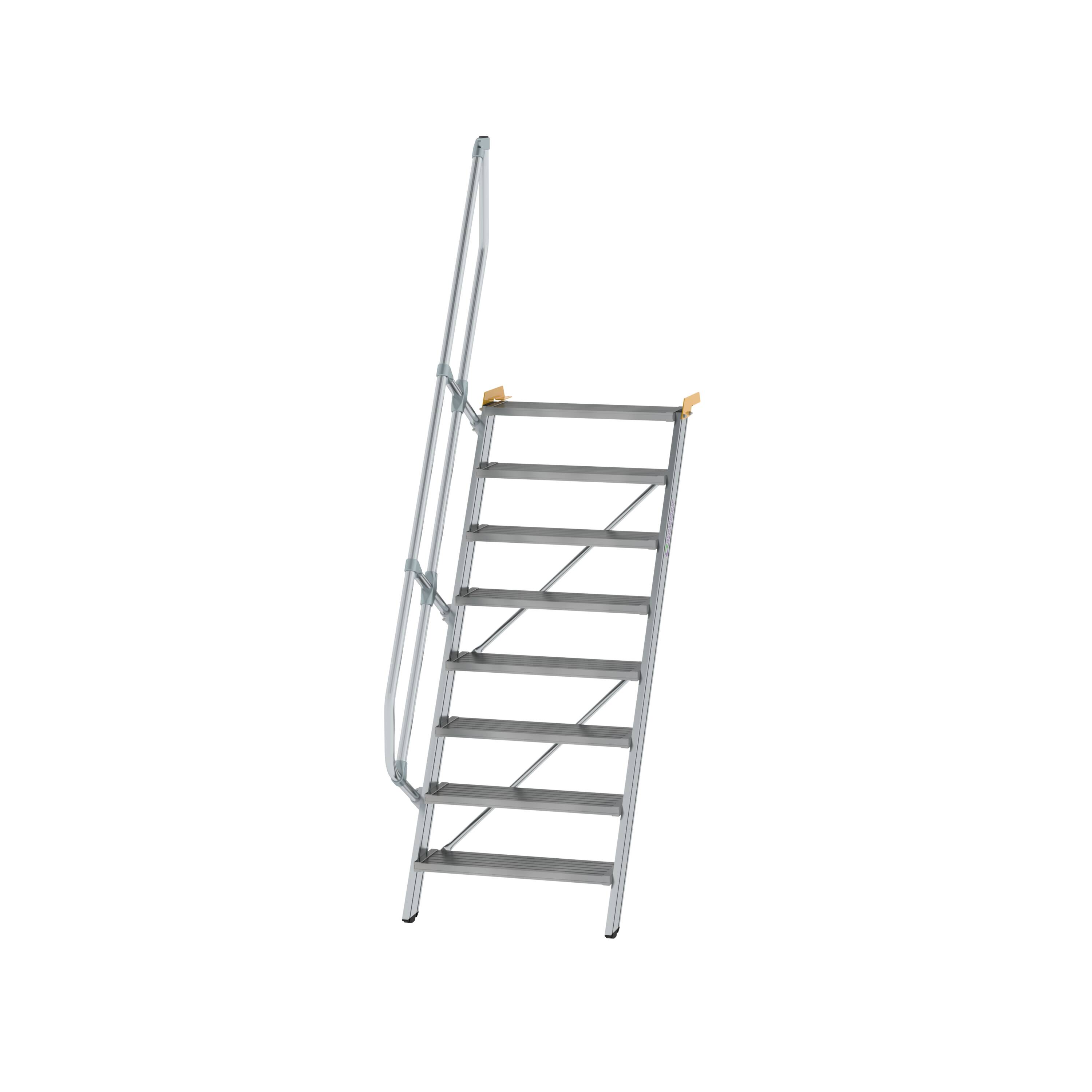 Treppe 60° Stufenbreite 800 mm 8 Stufen Aluminium geriffelt 600228 Treppe 60° Stufenbreite 800 mm 8 Stufen Aluminium geriffelt