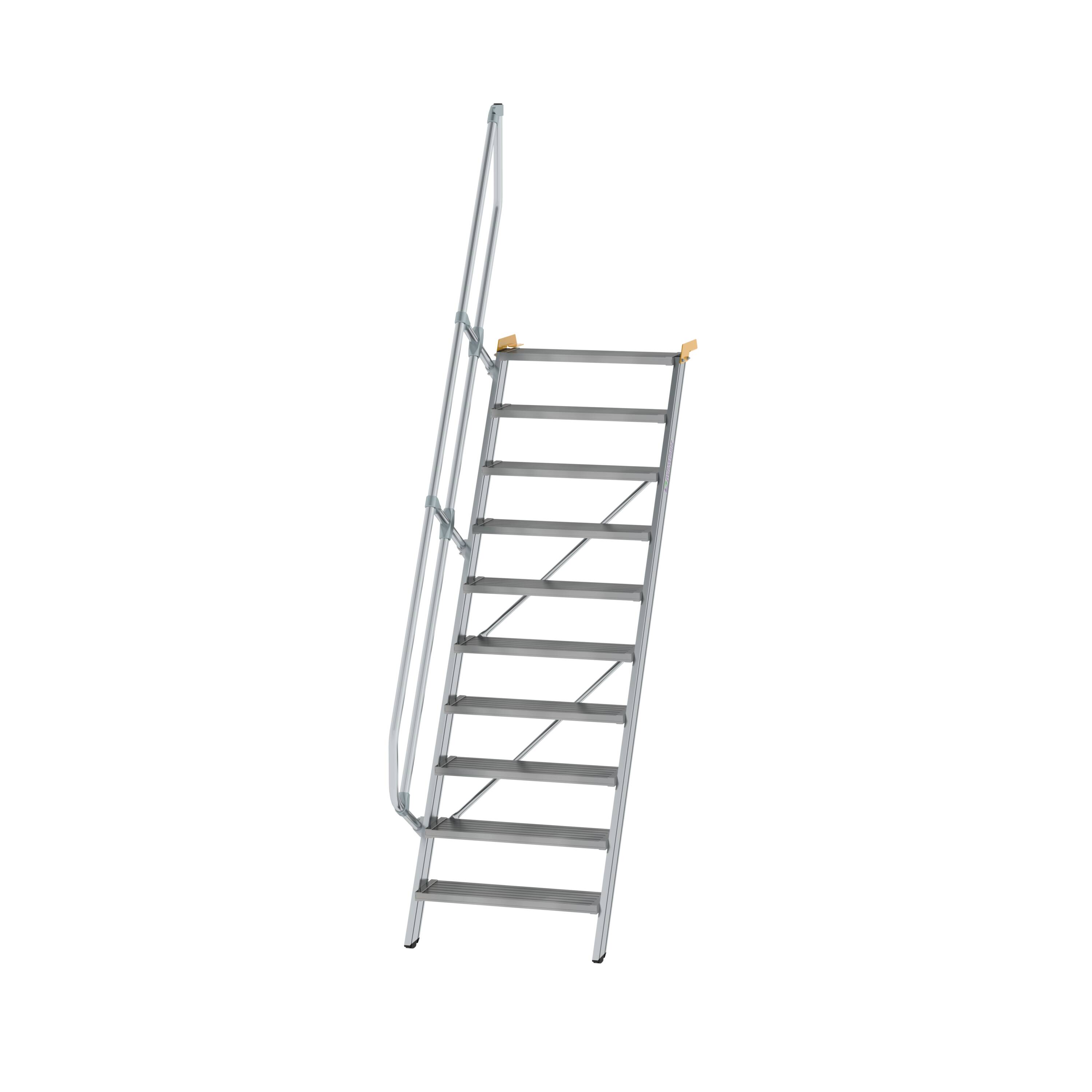 Treppe 60° Stufenbreite 800 mm 10 Stufen Aluminium geriffelt 600230 Treppe 60° Stufenbreite 800 mm 10 Stufen Aluminium geriffelt