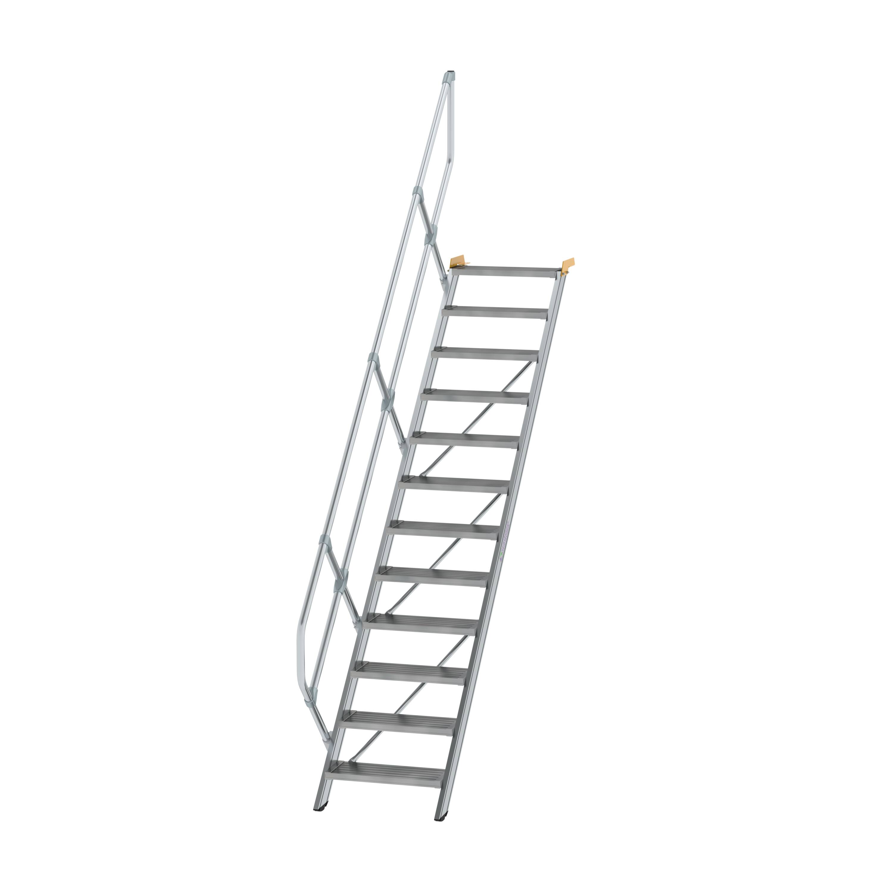 Treppe 45° Stufenbreite 600 mm 12 Stufen Aluminium geriffelt 600252 Treppe 45° Stufenbreite 600 mm 12 Stufen Aluminium geriffelt
