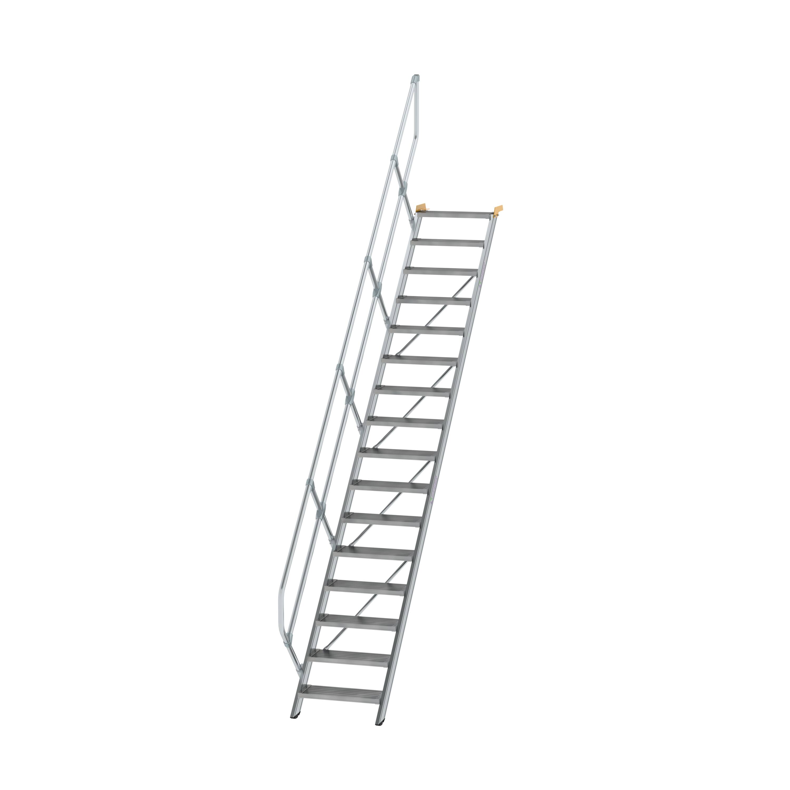 Treppe 45° Stufenbreite 600 mm 16 Stufen Aluminium geriffelt 600256 Treppe 45° Stufenbreite 600 mm 16 Stufen Aluminium geriffelt