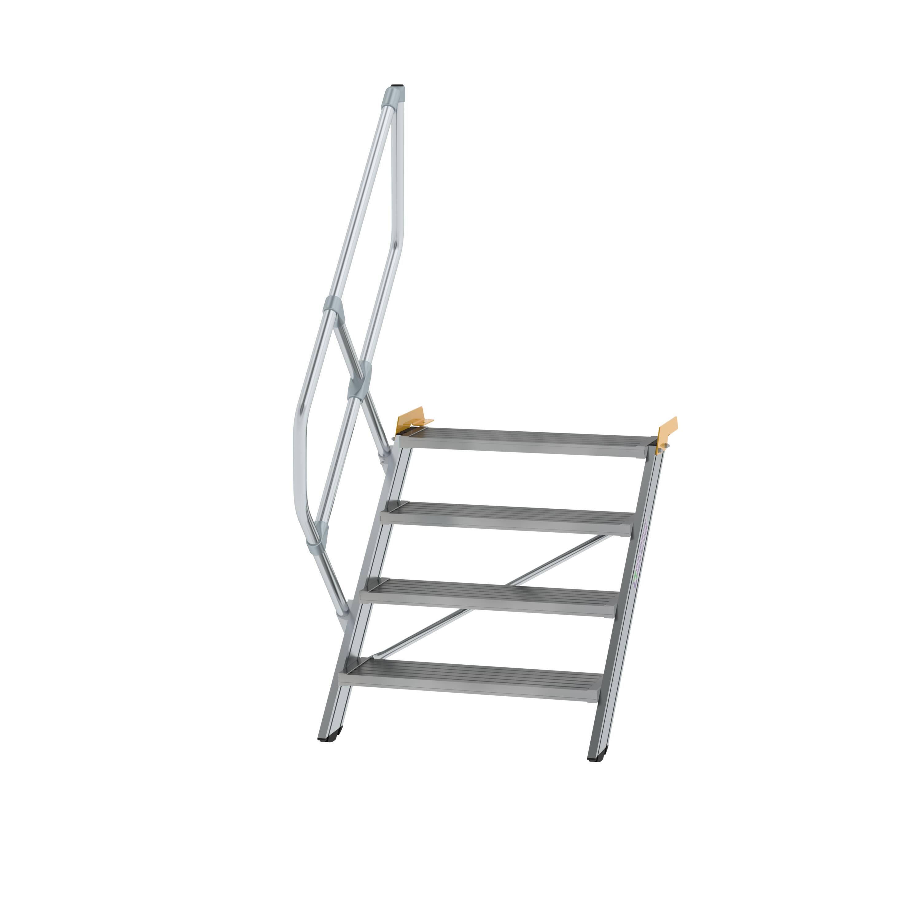 Treppe 45° Stufenbreite 800 mm 4 Stufen Aluminium geriffelt 600264 Treppe 45° Stufenbreite 800 mm 4 Stufen Aluminium geriffelt