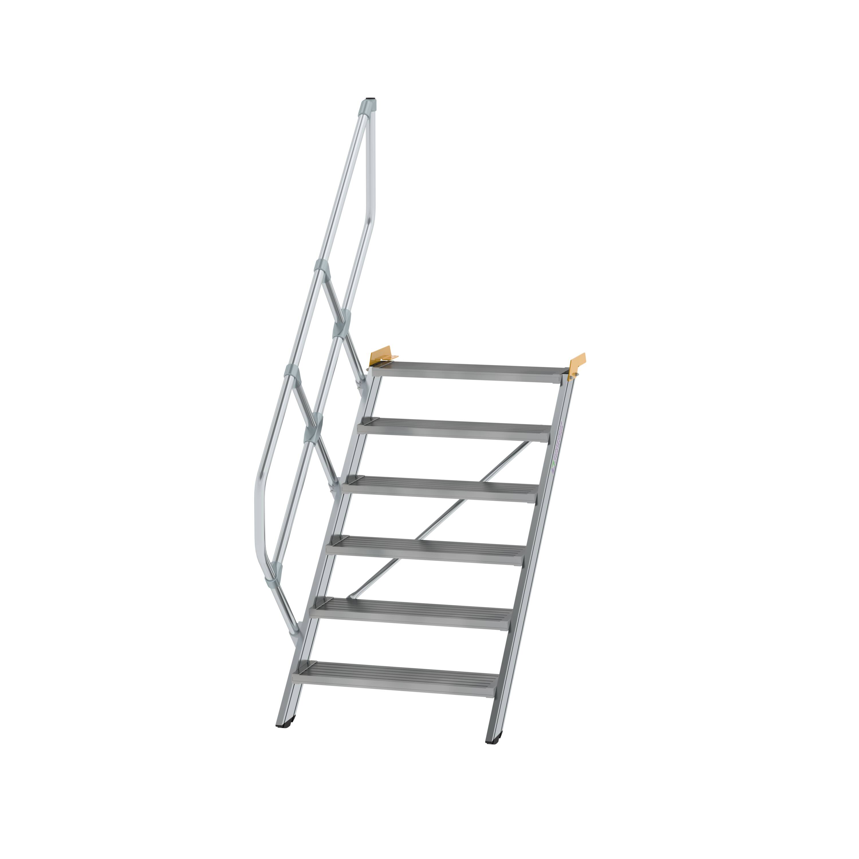 Treppe 45° Stufenbreite 800 mm 6 Stufen Aluminium geriffelt 600266 Treppe 45° Stufenbreite 800 mm 6 Stufen Aluminium geriffelt