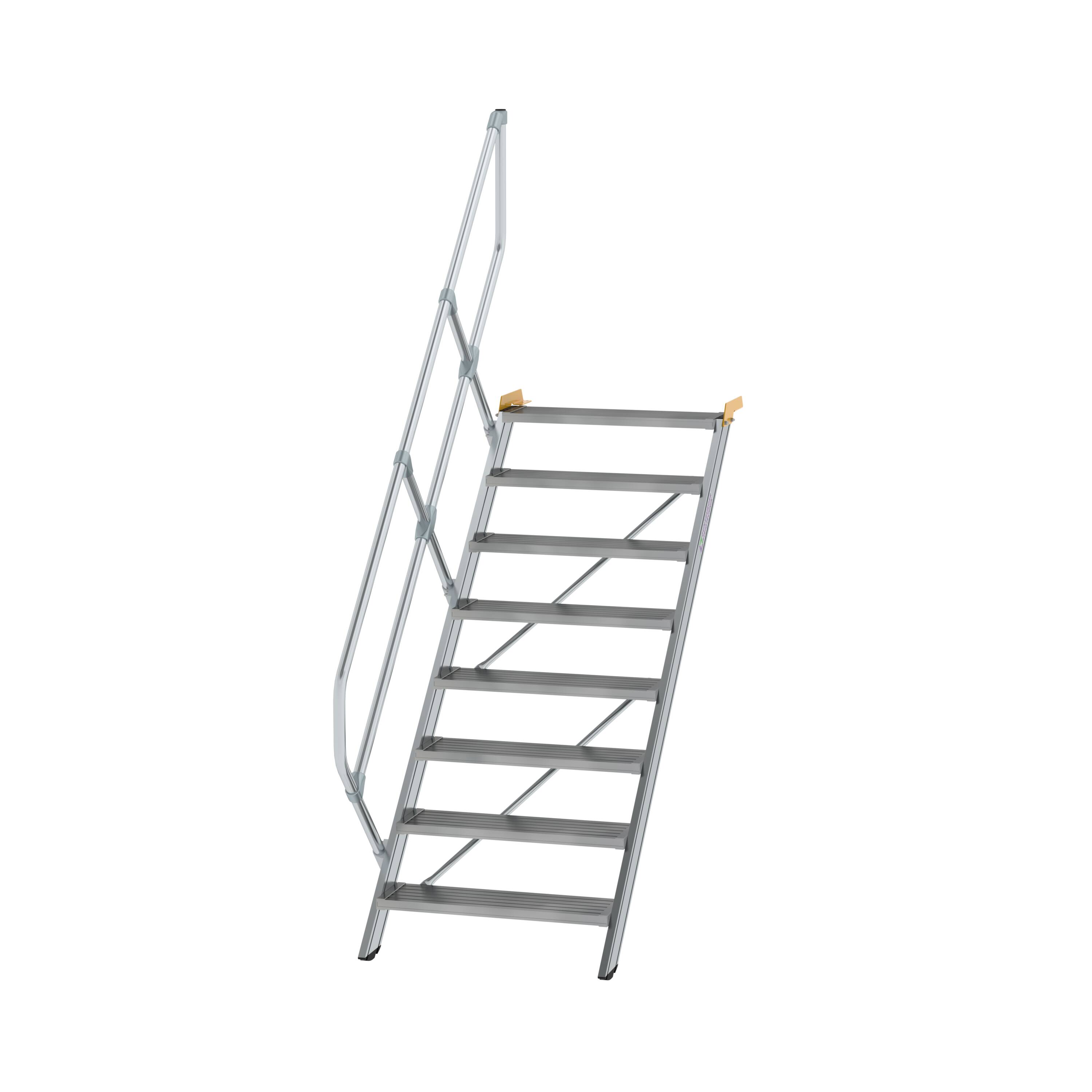 Treppe 45° Stufenbreite 800 mm 8 Stufen Aluminium geriffelt 600268 Treppe 45° Stufenbreite 800 mm 8 Stufen Aluminium geriffelt