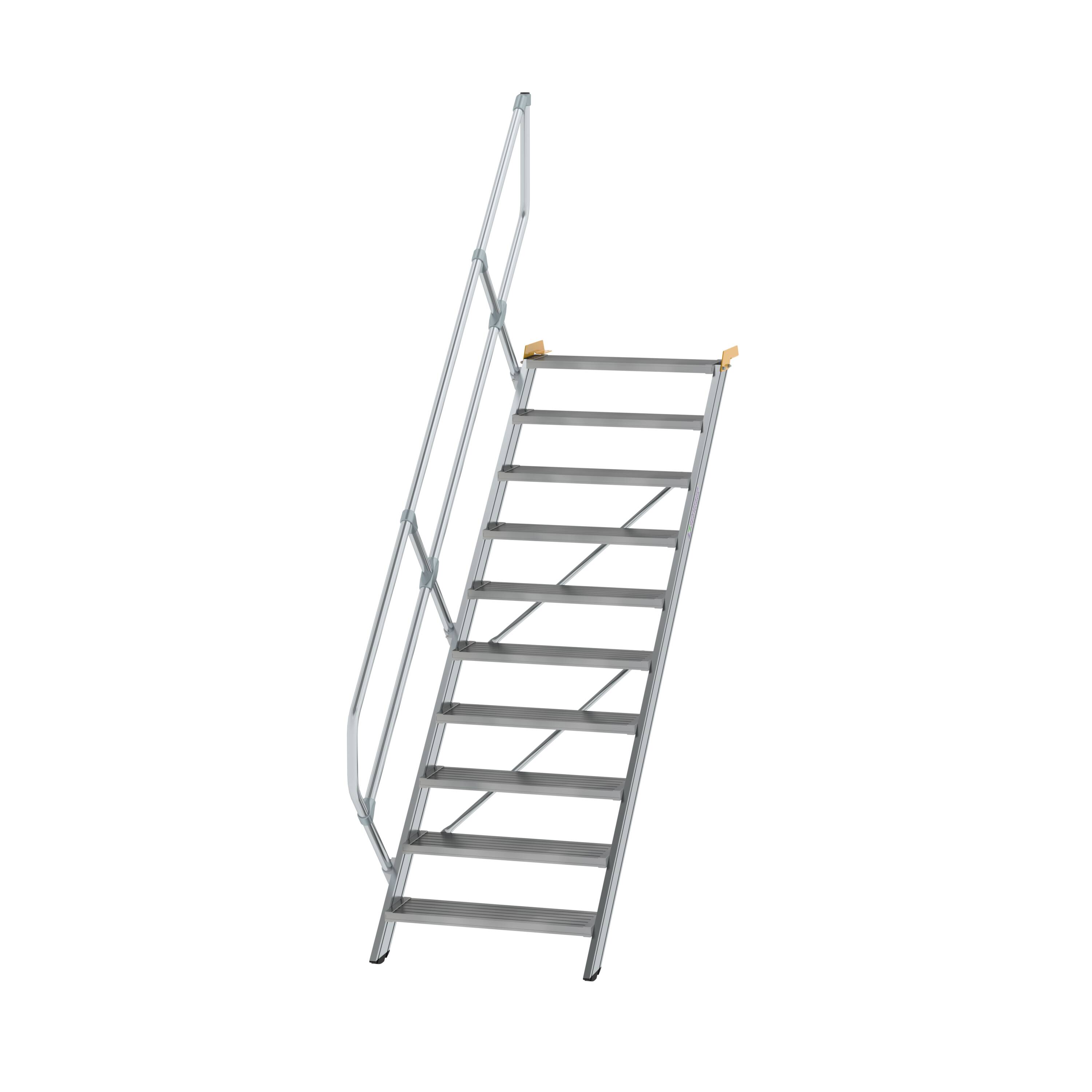 Treppe 45° Stufenbreite 800 mm 10 Stufen Aluminium geriffelt 600270 Treppe 45° Stufenbreite 800 mm 10 Stufen Aluminium geriffelt