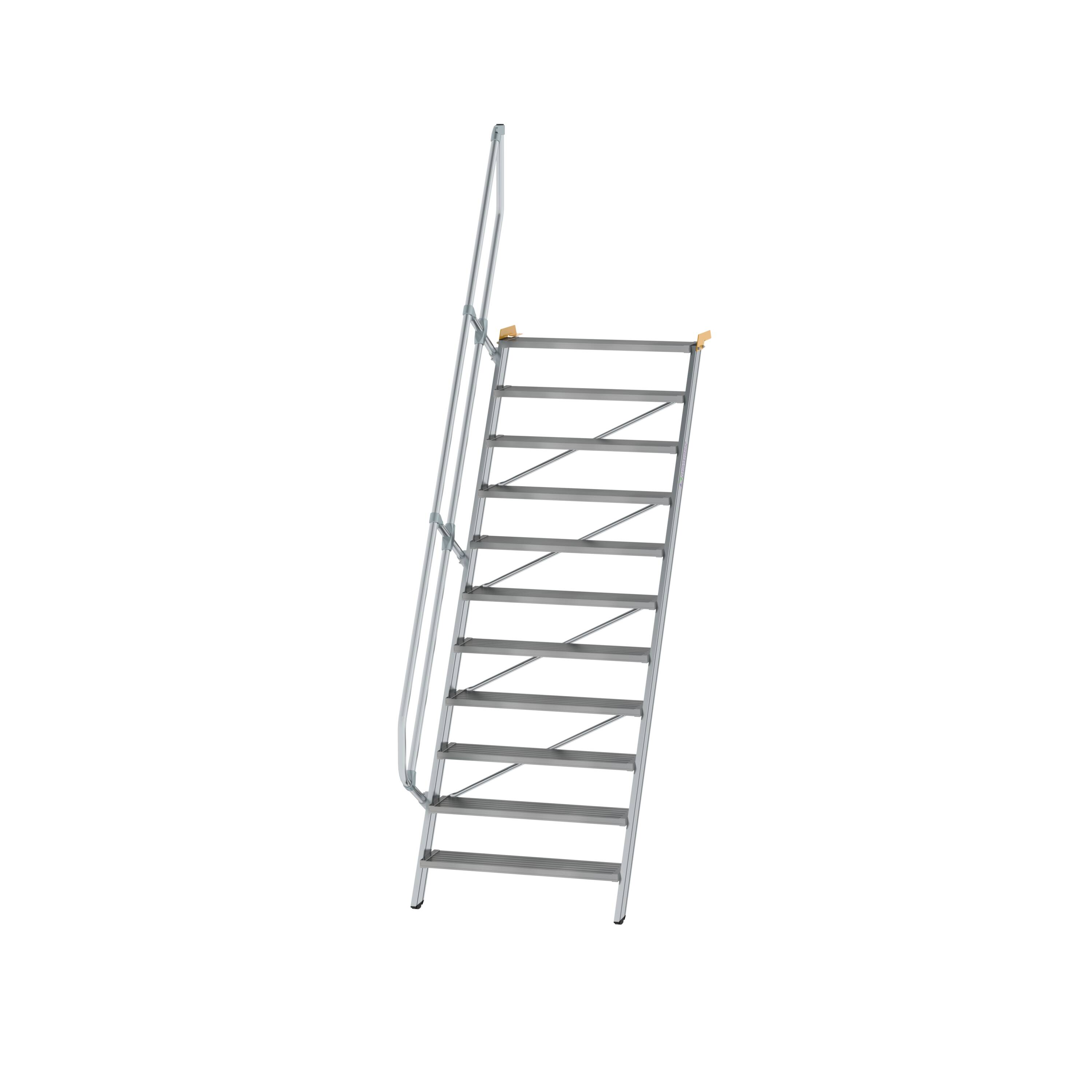 Treppe 60° Stufenbreite 1000 mm 11 Stufen Aluminium geriffelt